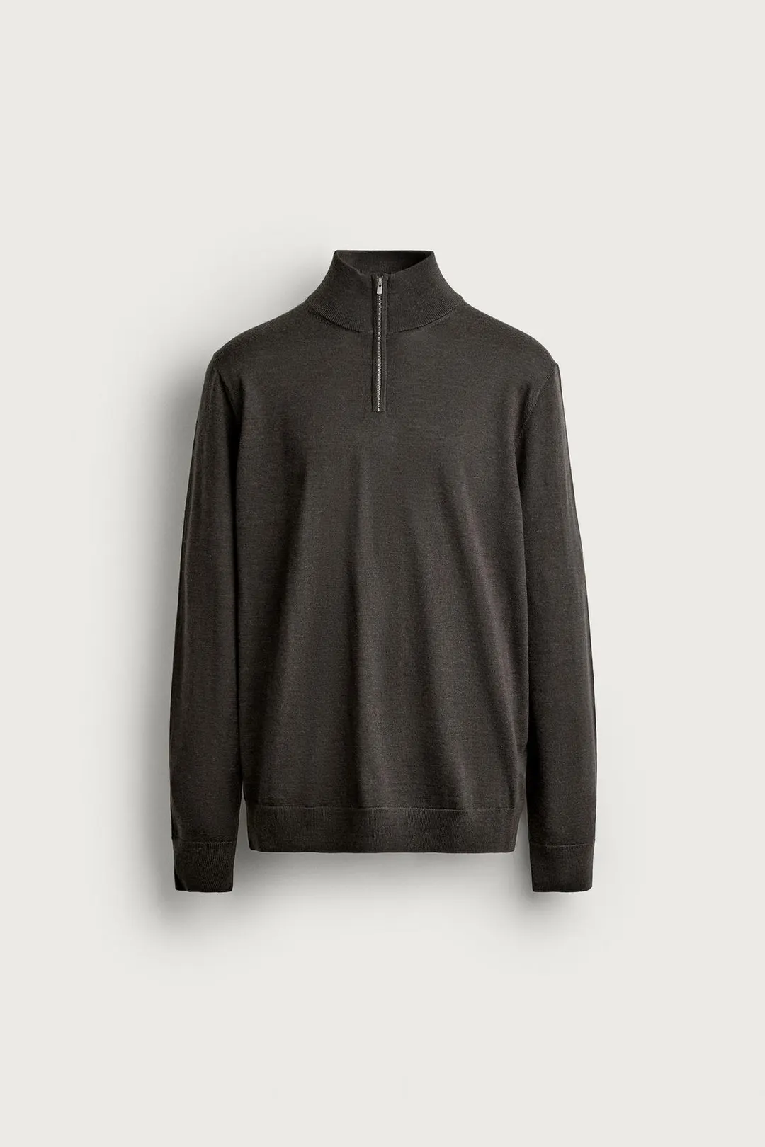 Джемпер из 100% шерсти с воротником на молнии, Zara