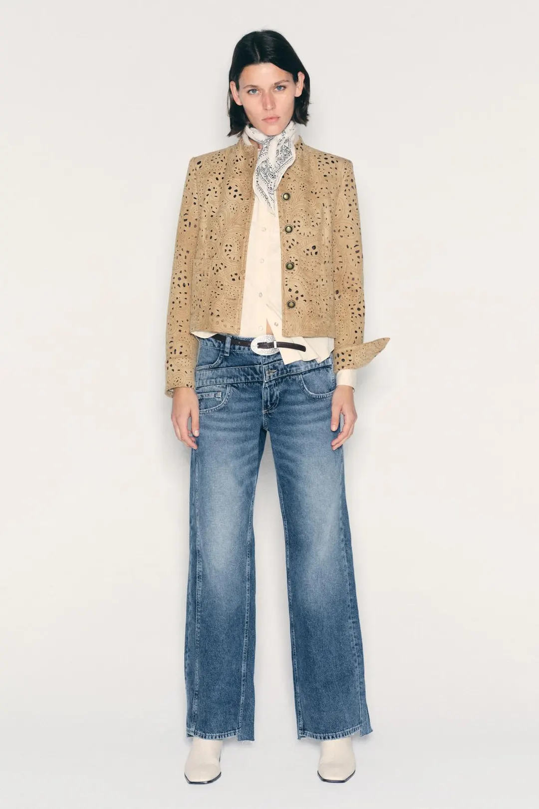 Кожаные ботильоны на каблуке, Zara