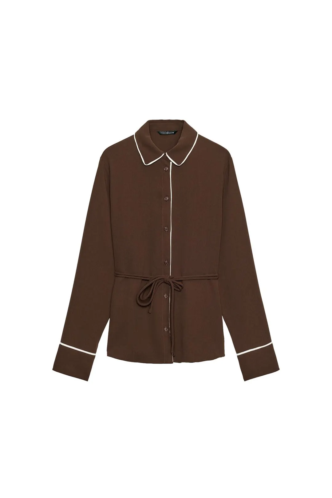 Рубашка с контрастной отделкой, Zara