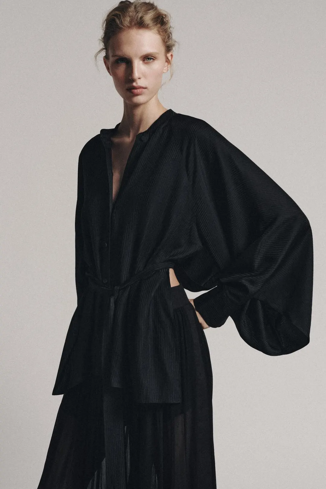 Рубашка с поясом ZW Collection, Zara