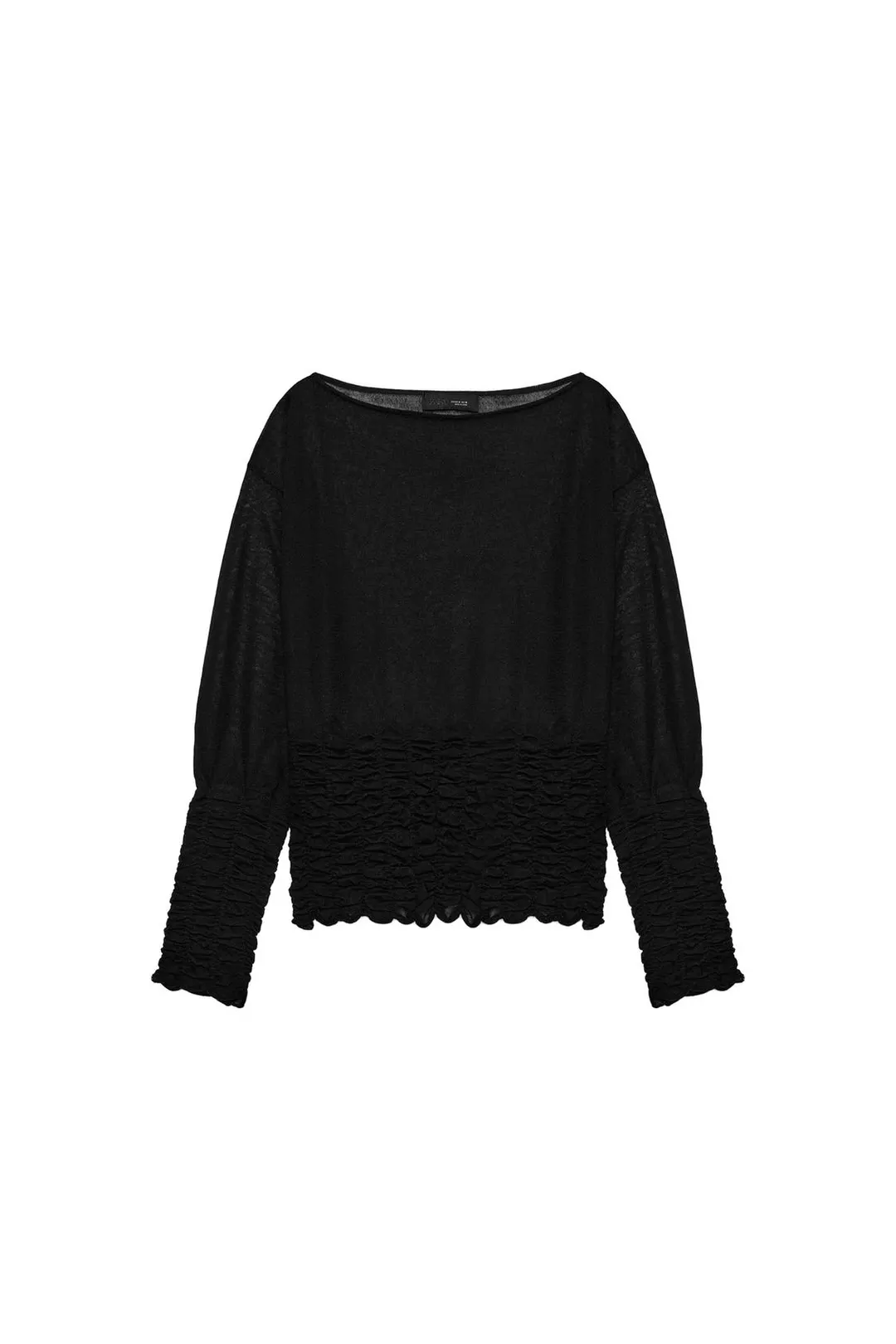Комбинированный трикотажный свитер со сборками, Zara