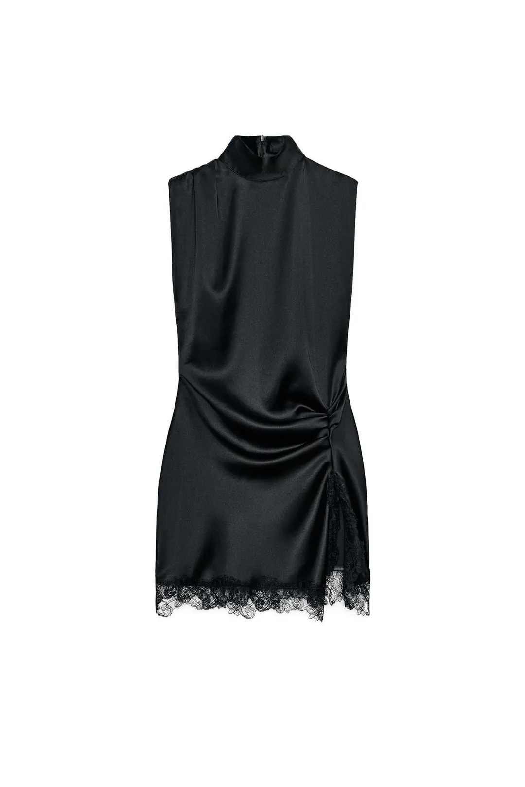 Атласное платье с кружевом, Zara