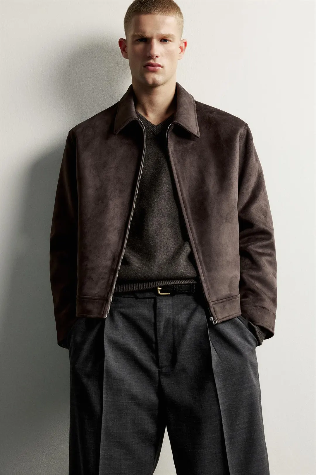 Куртка прямого кроя из искусственной замши, Zara