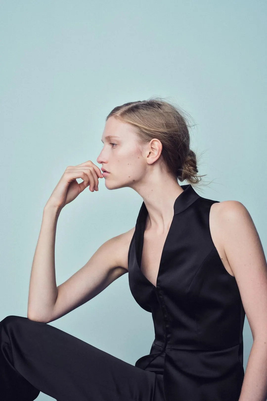 Жилет из сатина, Zara