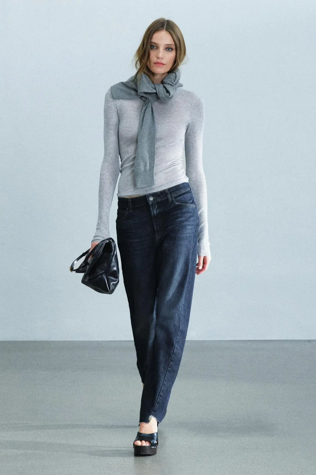Прямые джинсы ZW Collection The Split Seam с низкой посадкой, Zara