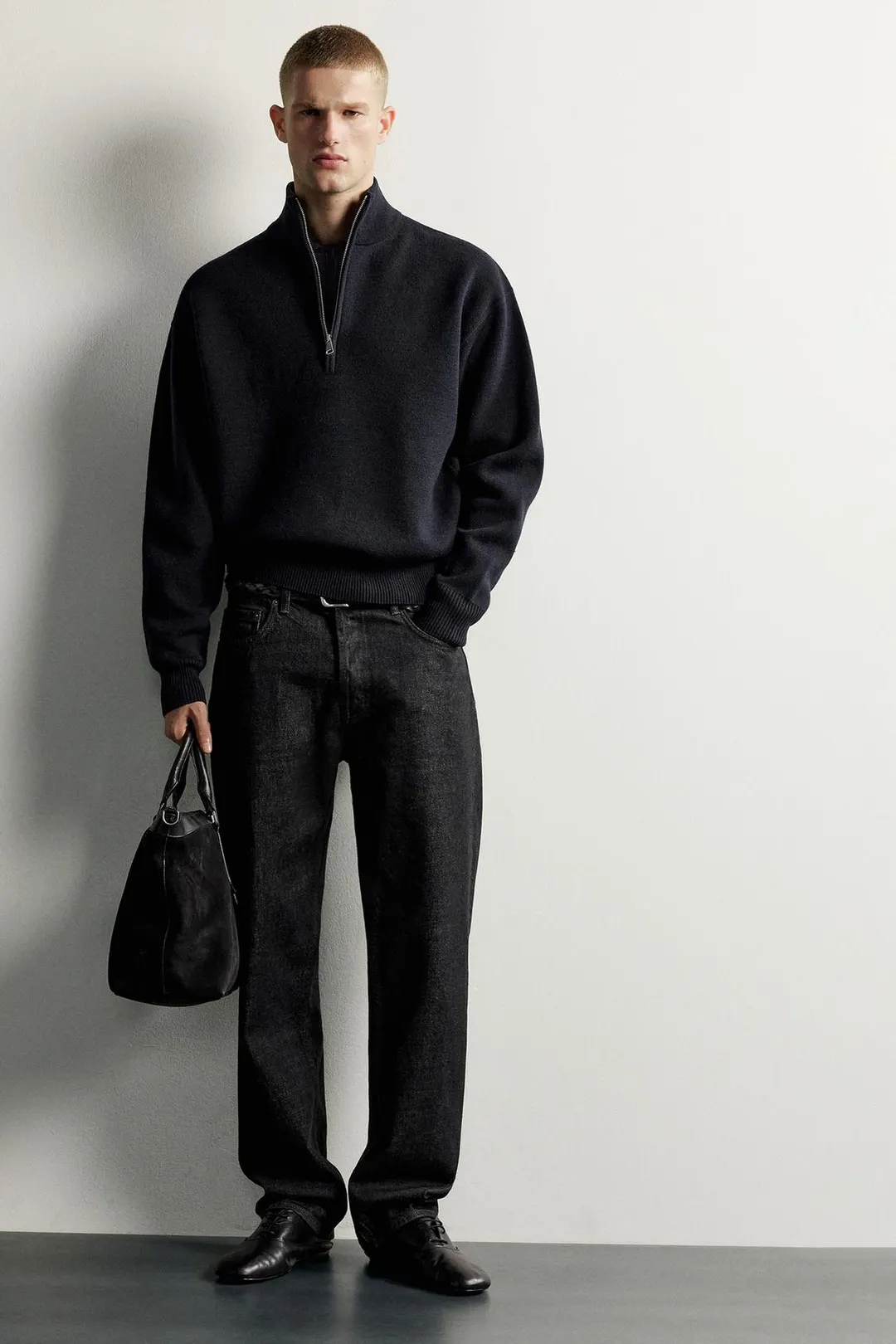 Мягкий джемпер с воротником на молнии, Zara