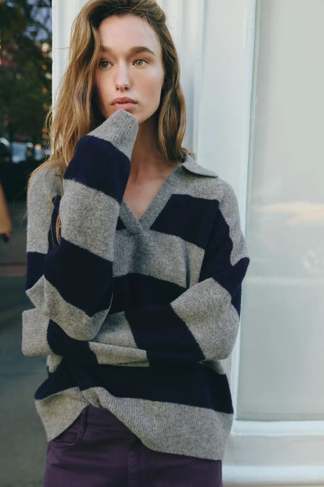 Вязаный джемпер в полоску, Zara