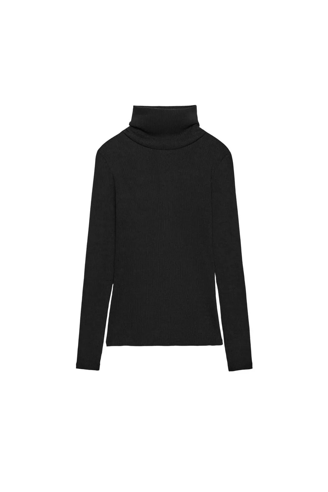 Футболка в рубчик с высоким воротником, Zara