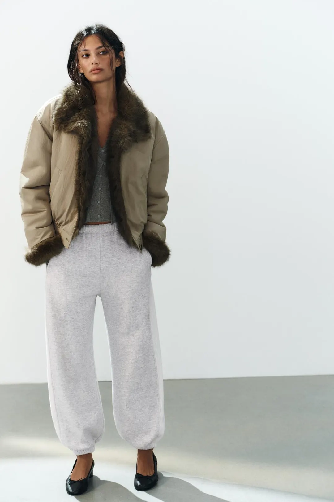 Двусторонняя куртка из искусственного меха, Zara