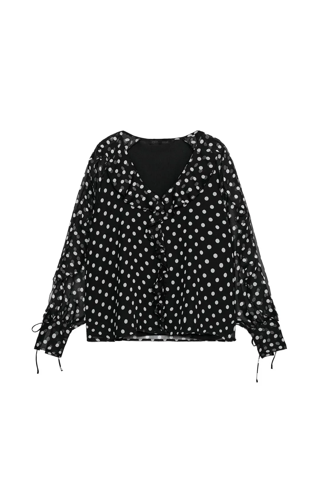 Блузка в горошек с оборками, Zara