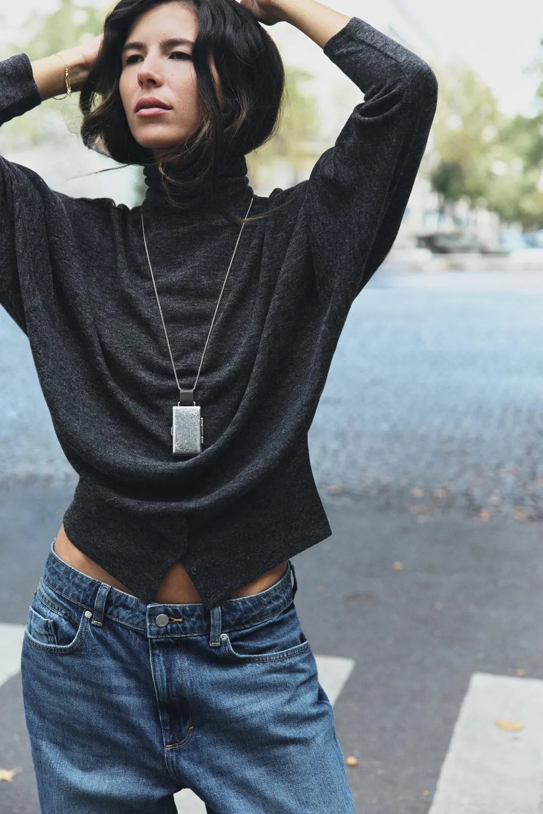 Топ оверсайз на пуговицах, Zara