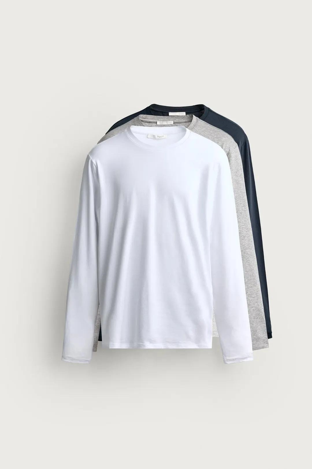 Футболки базовые облегающего кроя с длинными рукавами, 3 шт., Zara