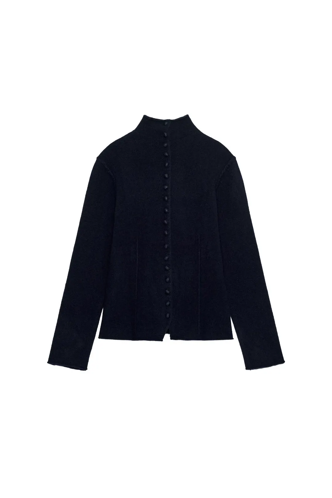 Кардиган из шерсти с высоким воротником, Zara