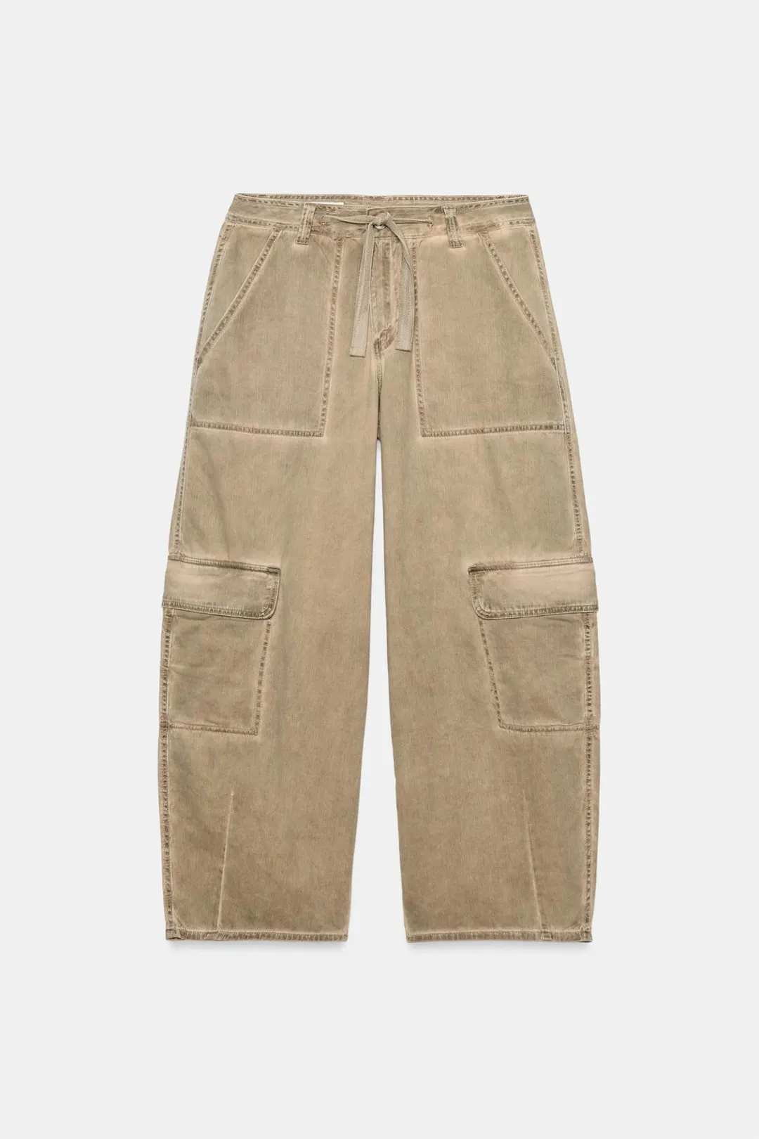Брюки карго оверсайз с эффектом потертости, Zara