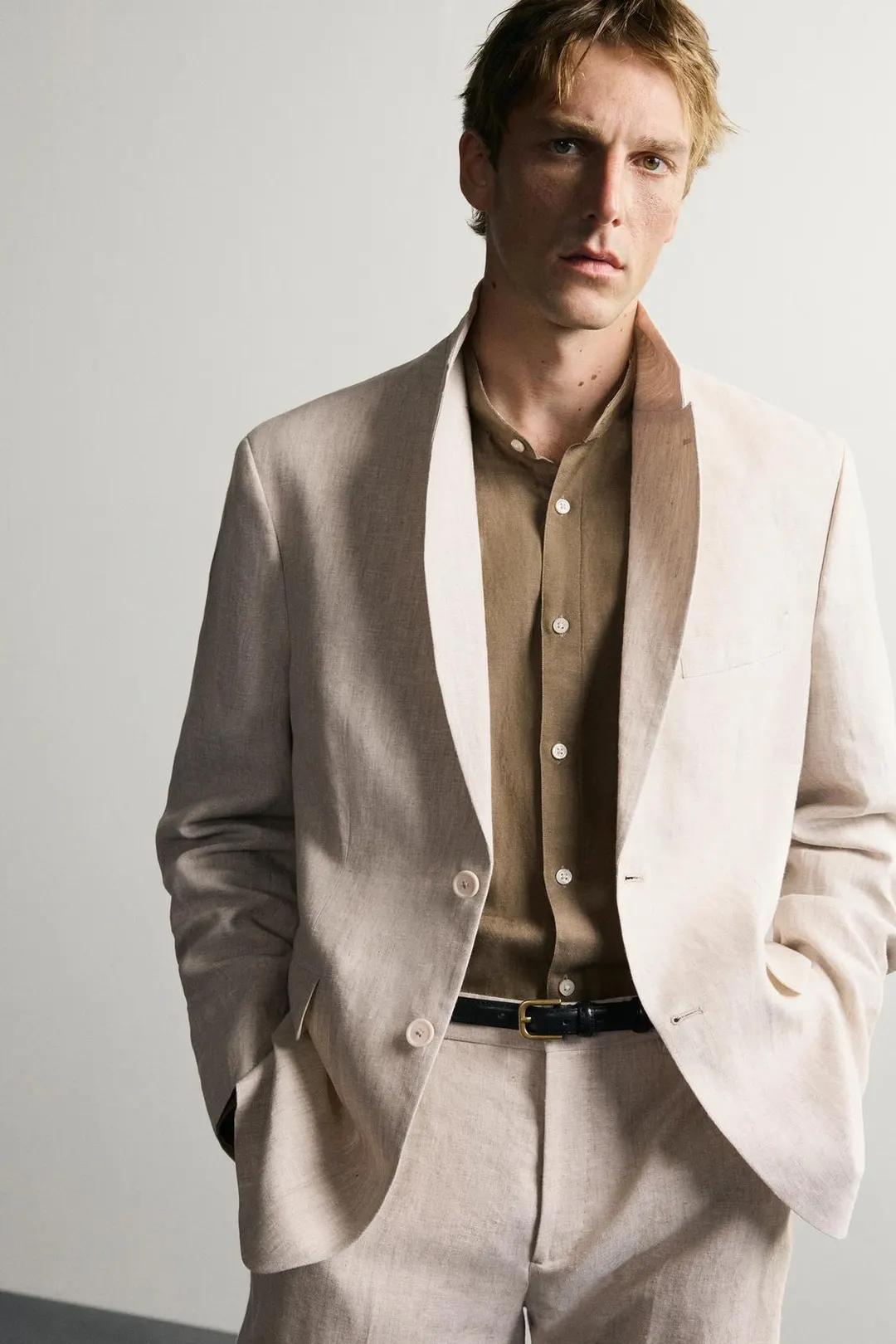 Костюмный блейзер из 100% льна, Zara