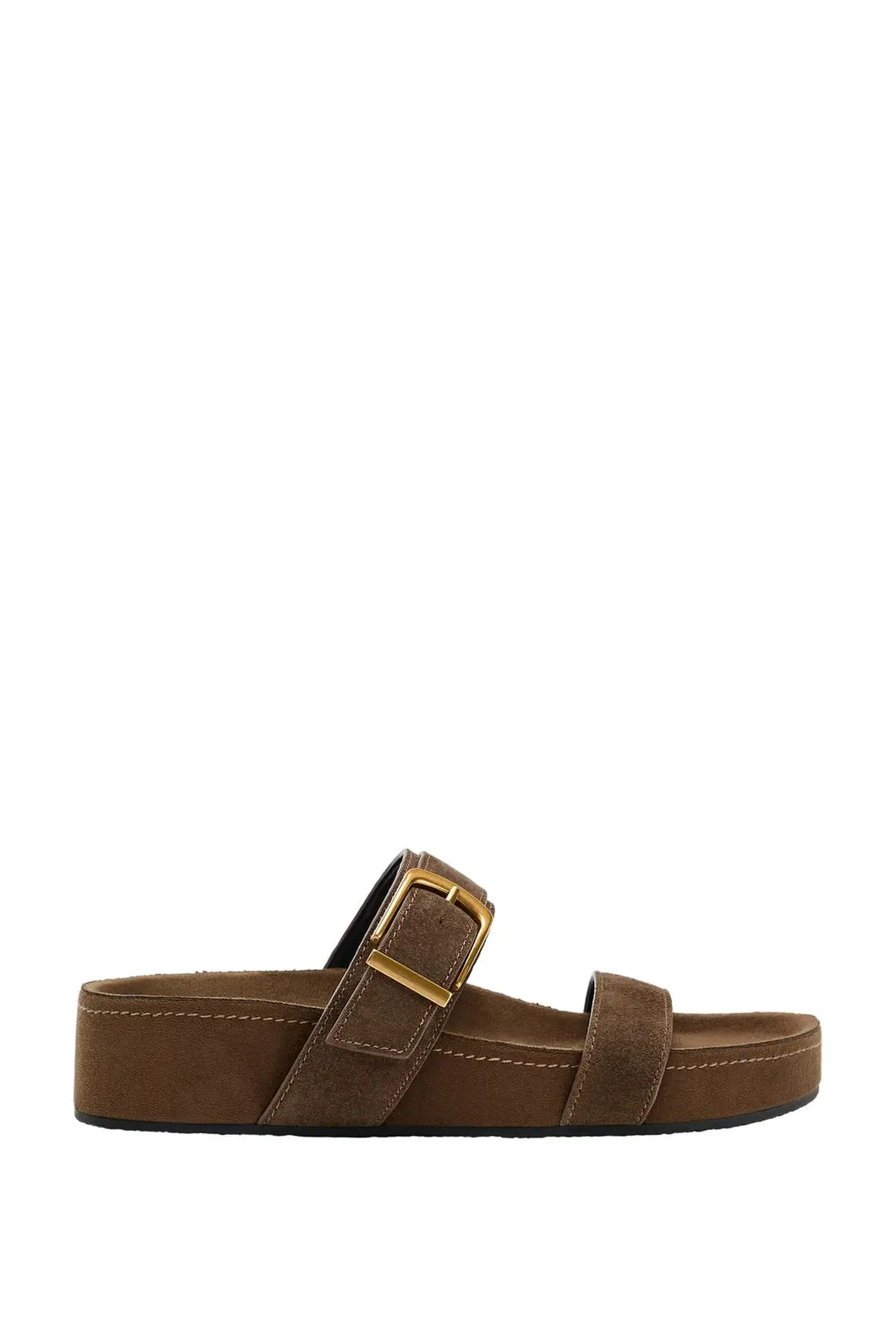 Босоножки на платформе из спилка, Zara