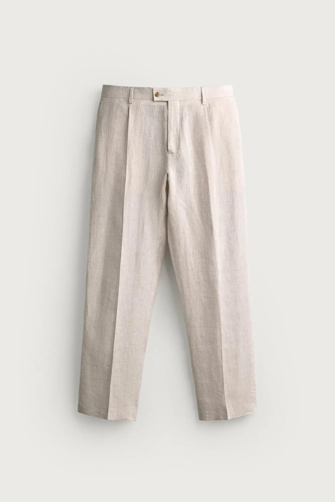 Костюмные брюки со складками из 100% льна, Zara