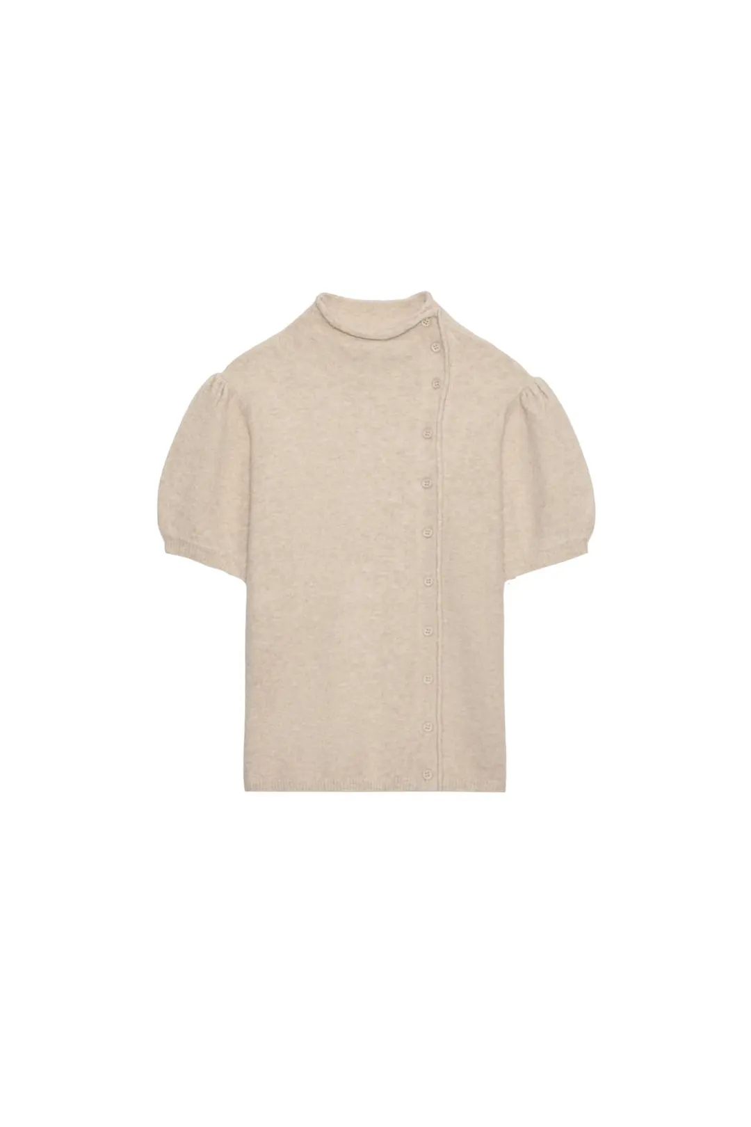 Вязаный топ с запахом и короткими рукавами, Zara