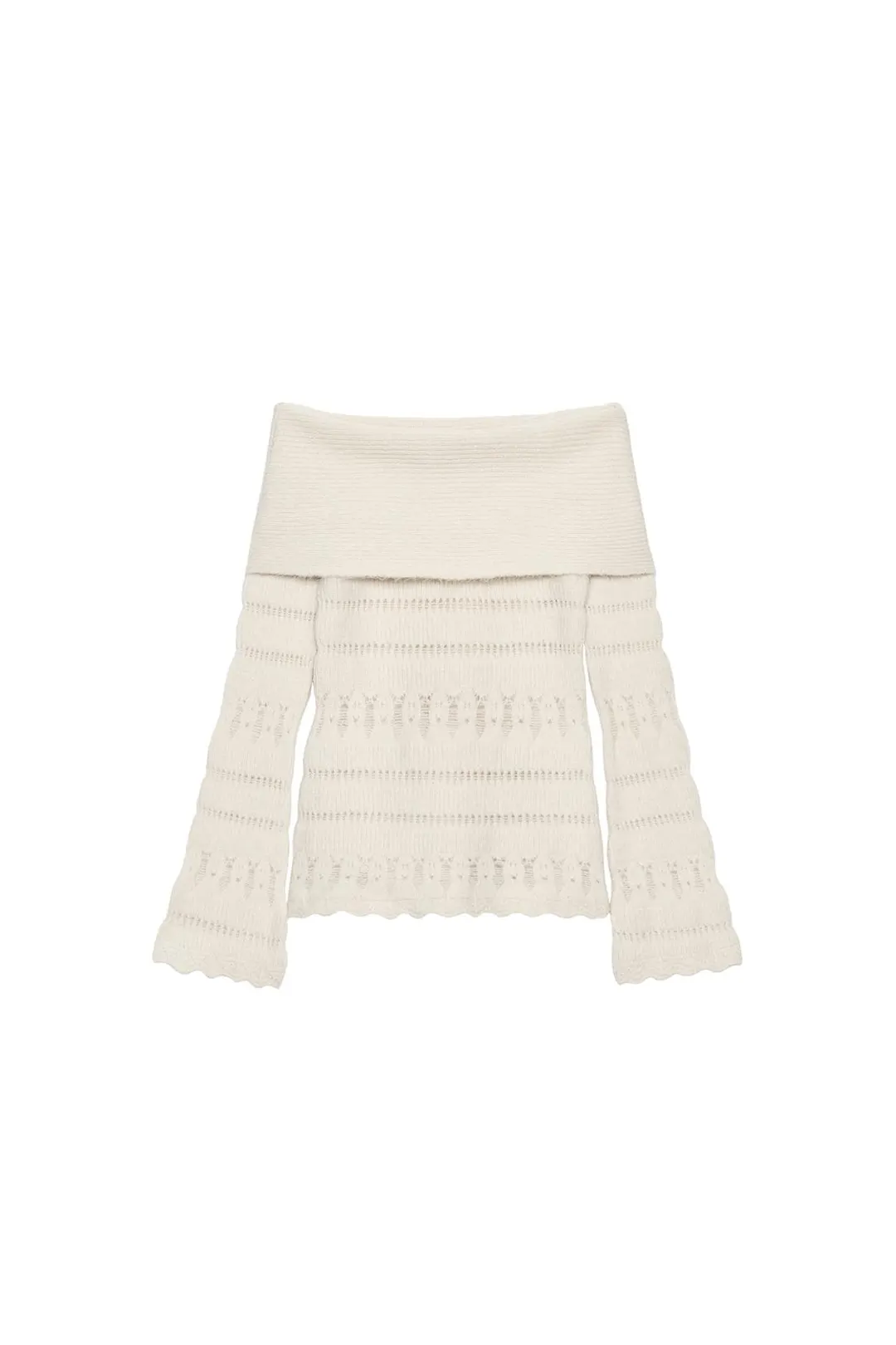 Ажурный свитер с открытыми плечами, Zara