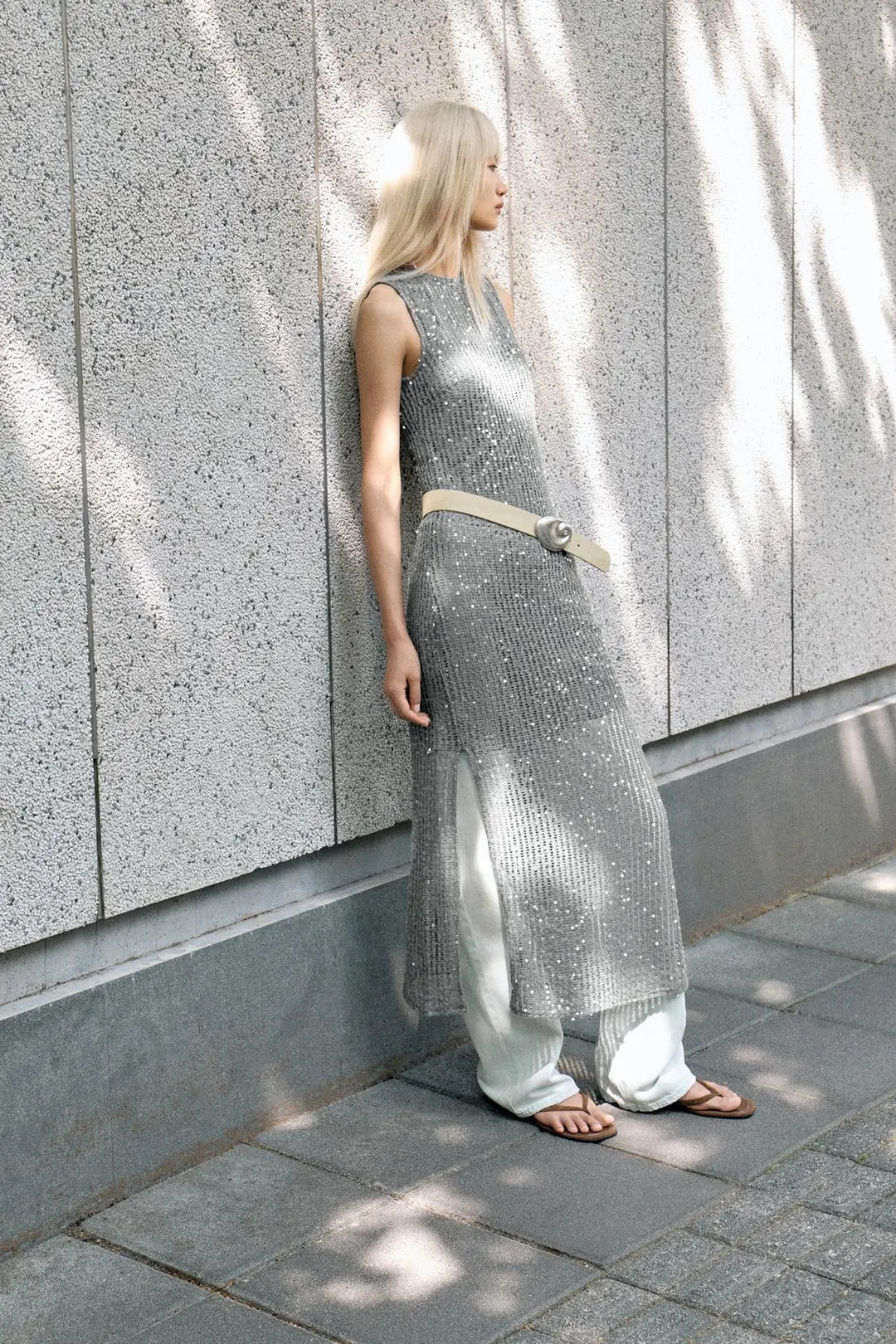 Платье миди с пайетками, Zara
