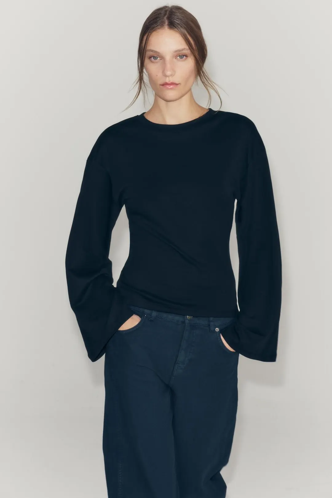 Футболка облегающего кроя из хлопка SUPIMA®, Zara