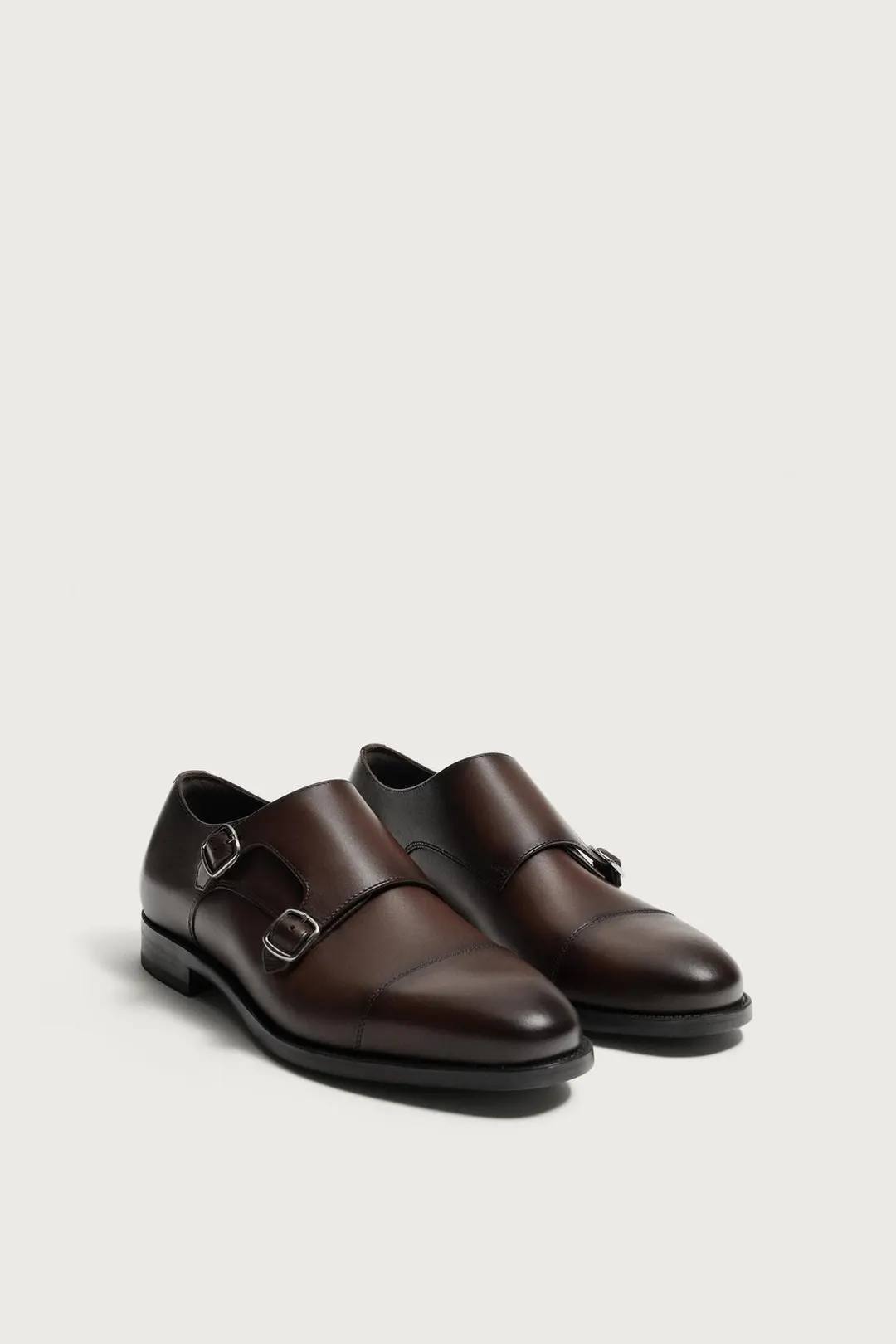 Кожаные туфли с двойными ремешками монки, Zara