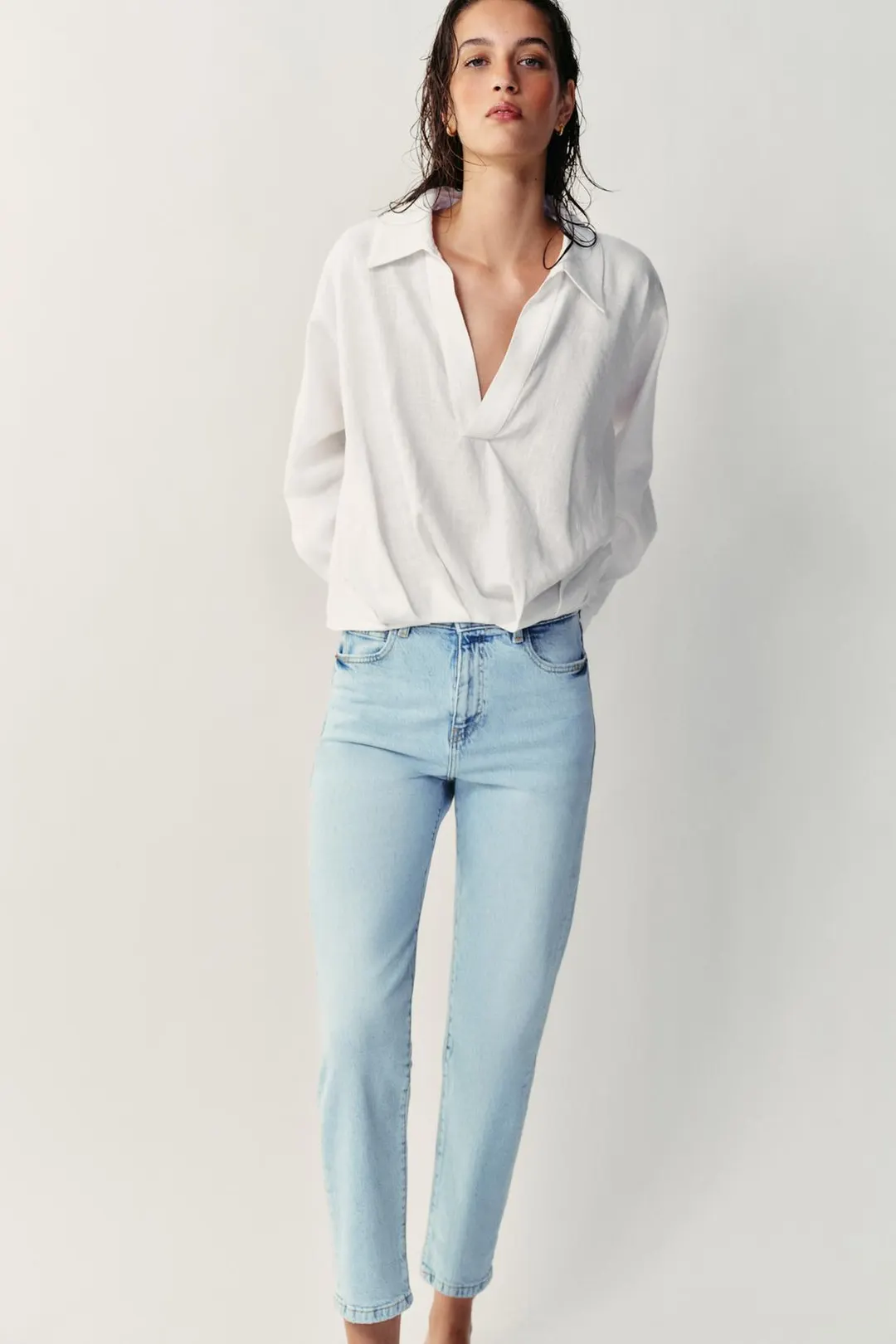 Джинсы mom fit Z1975 с высокой посадкой, Zara