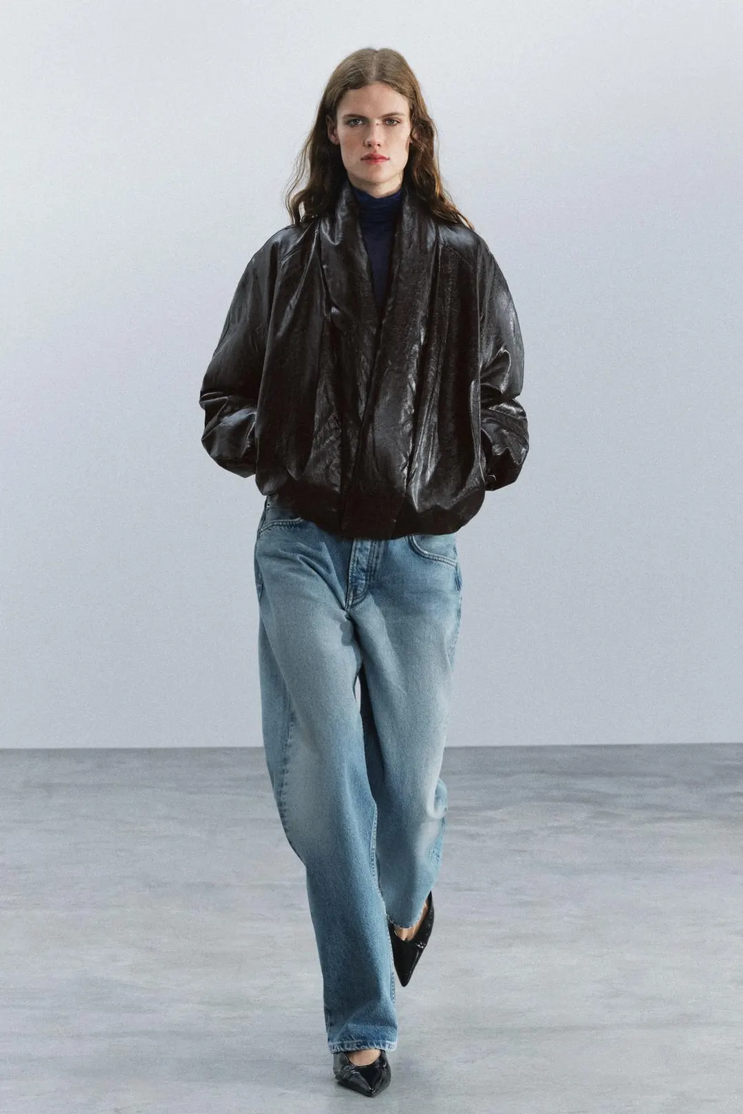 Пуховик под кожу ZW Collection, Zara