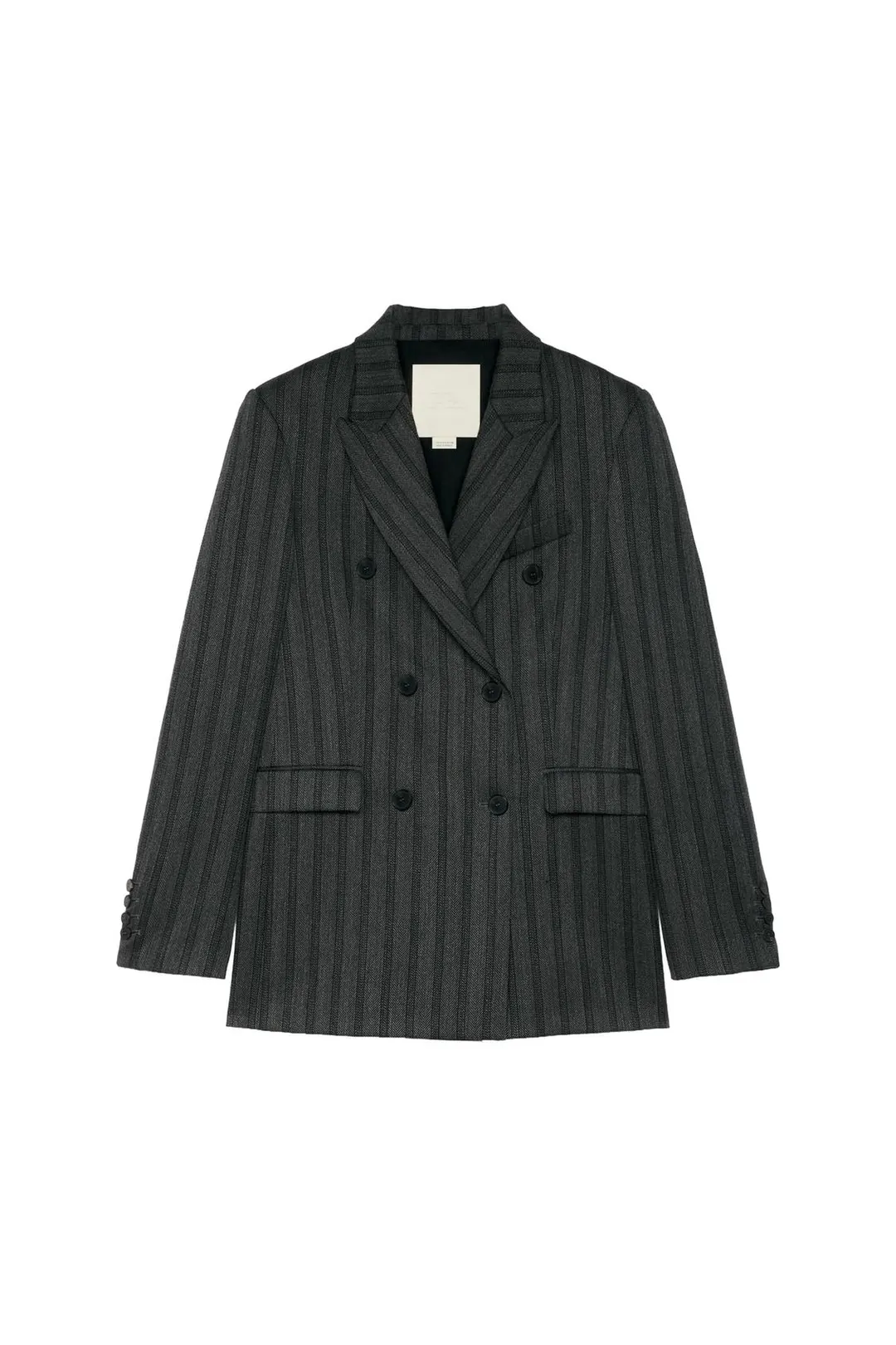Прямой жакет из 100% шерсти в елочку ZW Collection, Zara