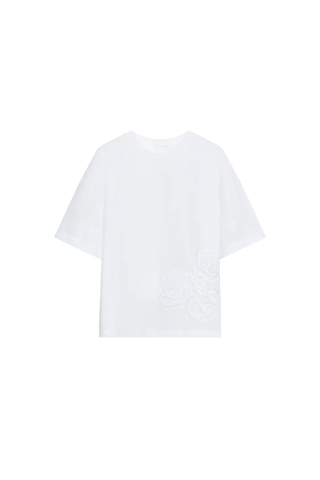 Футболка с фактурным цветочным узором, Zara