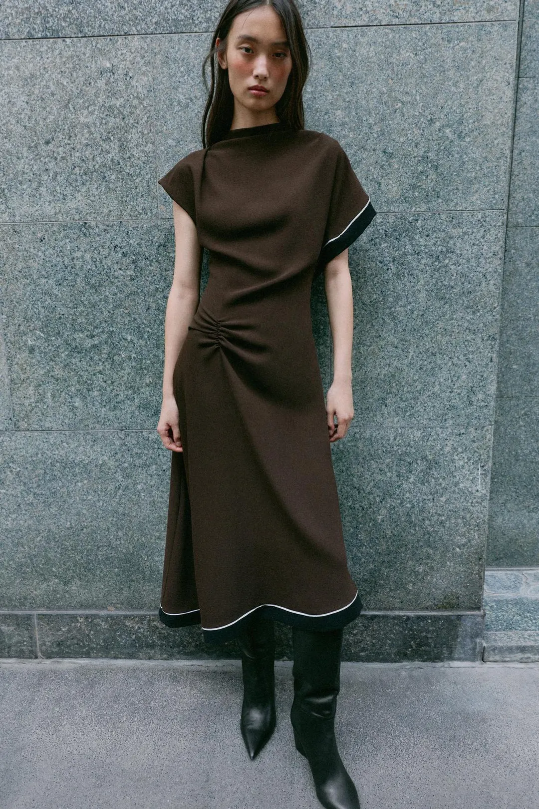 Платье миди асимметричное, Zara