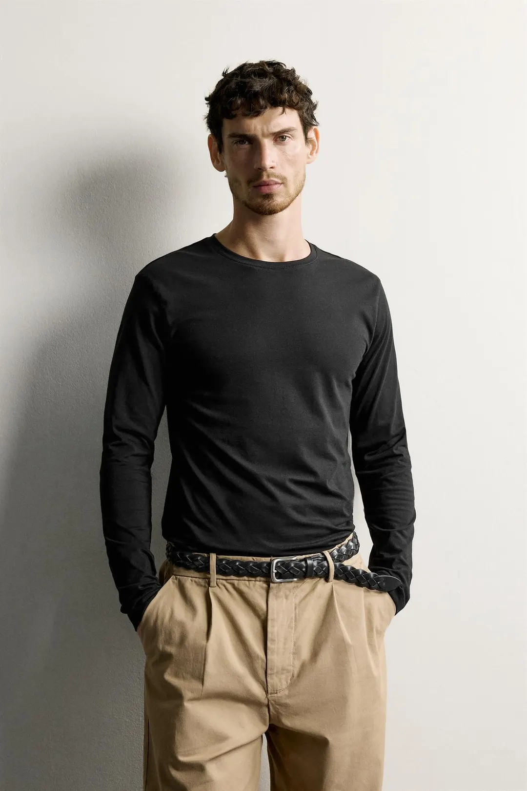 Футболки базовые облегающего кроя с длинными рукавами, 3 шт., Zara