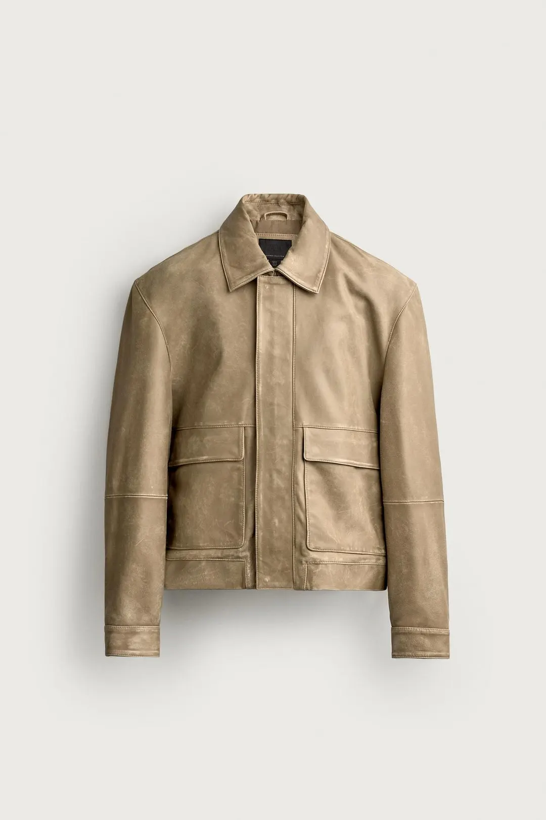 Куртка кожаная с эффектом выцветания, Zara