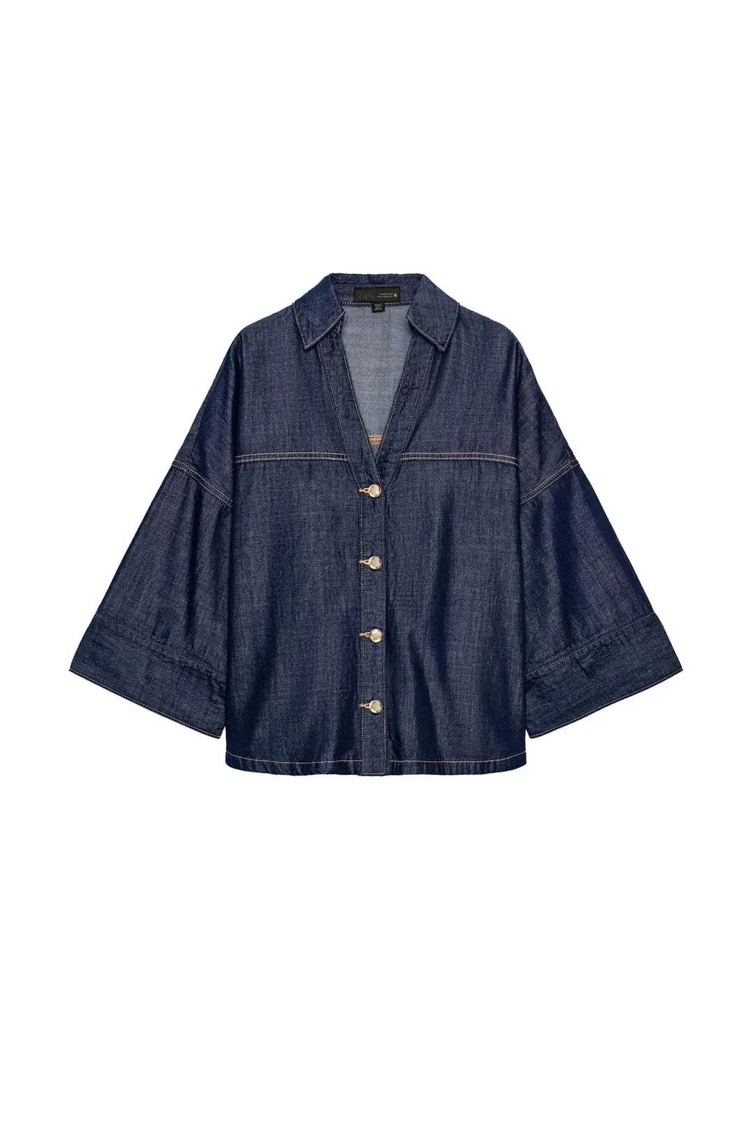 Рубашка джинсовая с широкими рукавами Z1975, Zara