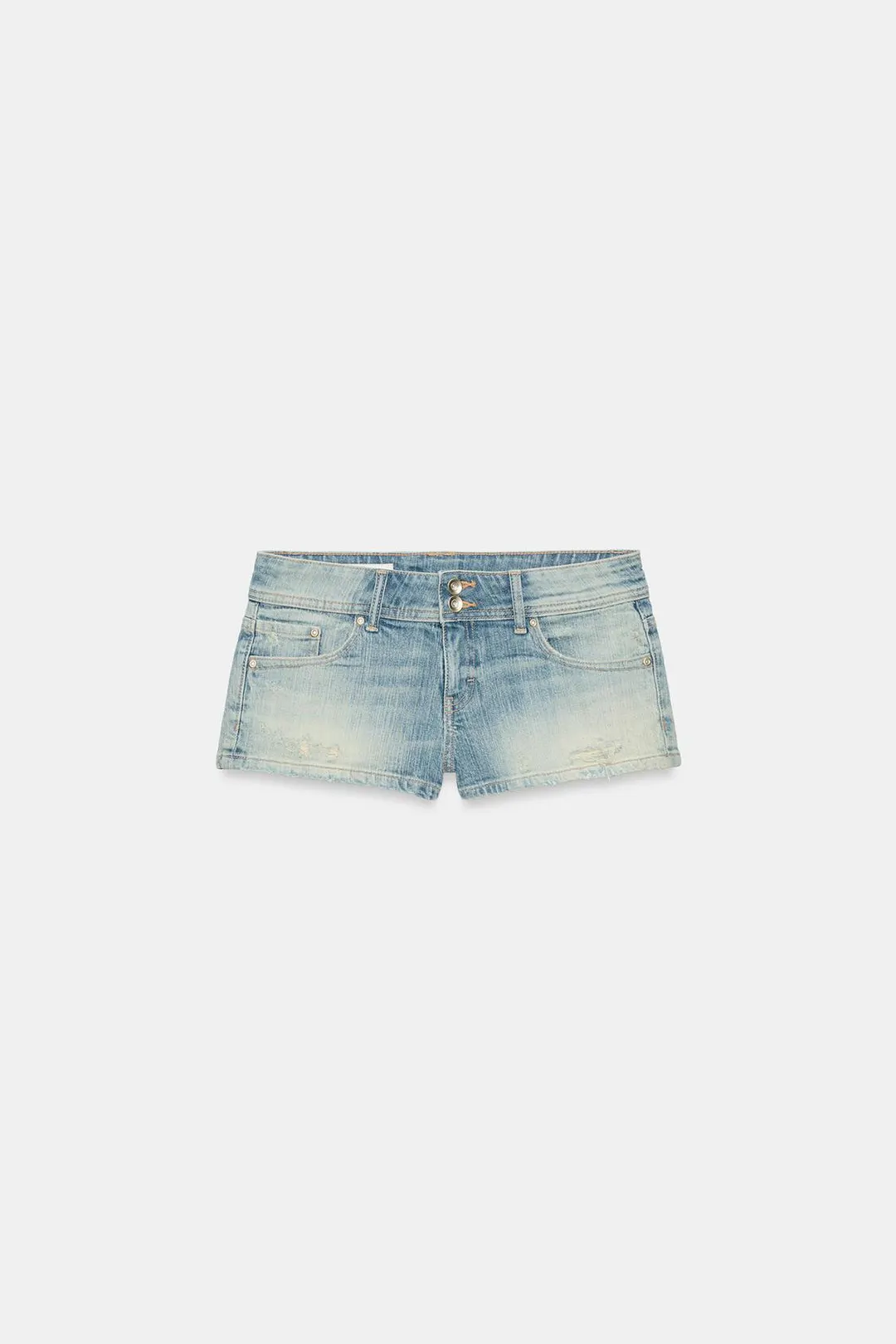 Джинсовые мини-шорты с низкой посадкой TRF, Zara