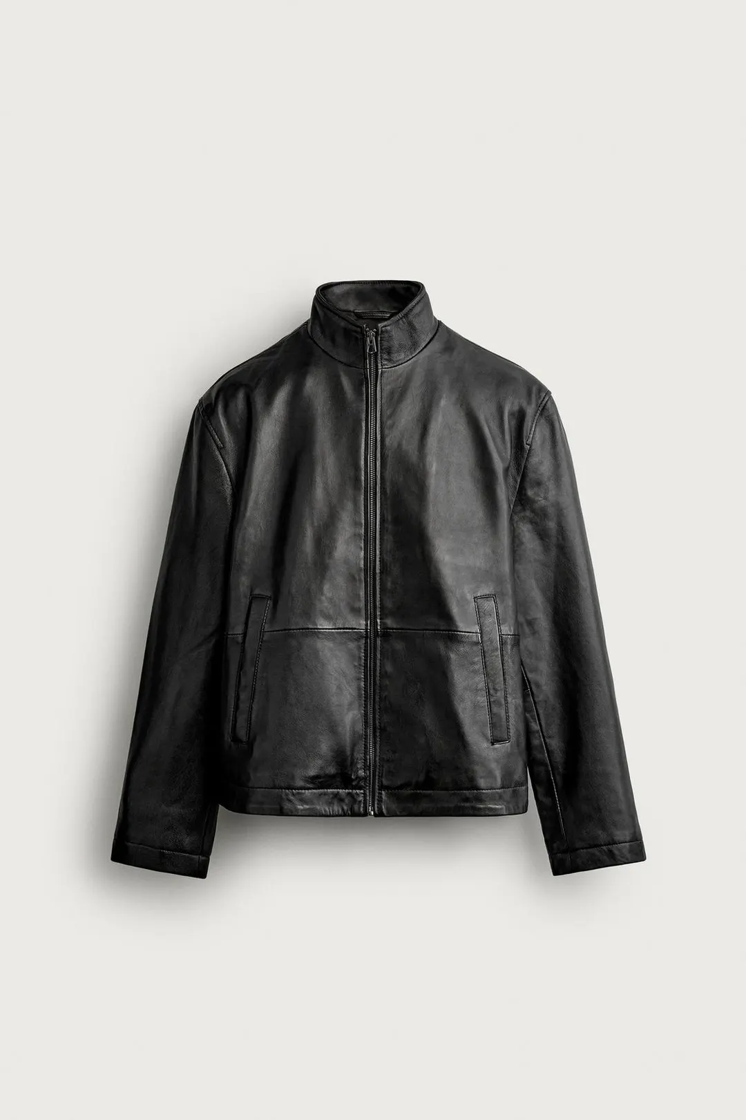 Куртка кожаная с эффектом выцветания, Zara