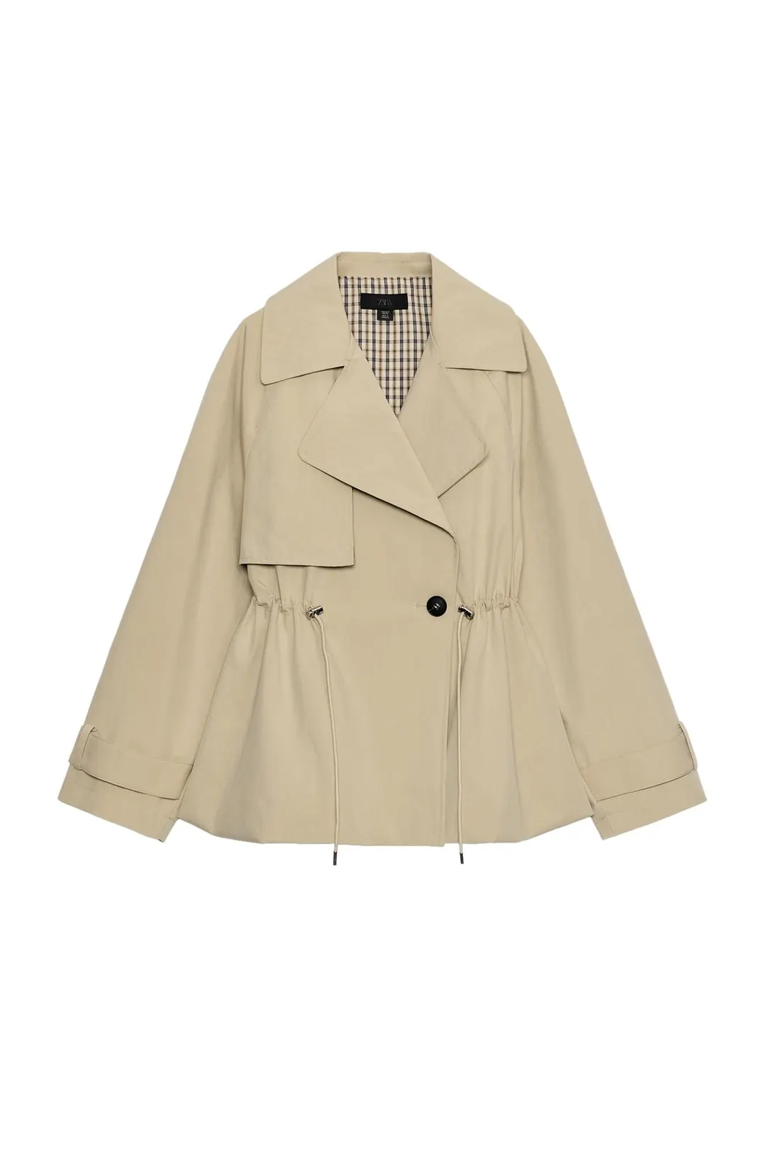 Тренч двубортный с кулиской, Zara