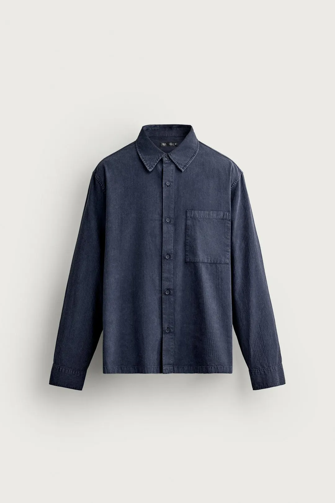 Рубашка в полоску с эффектом стирки, Zara
