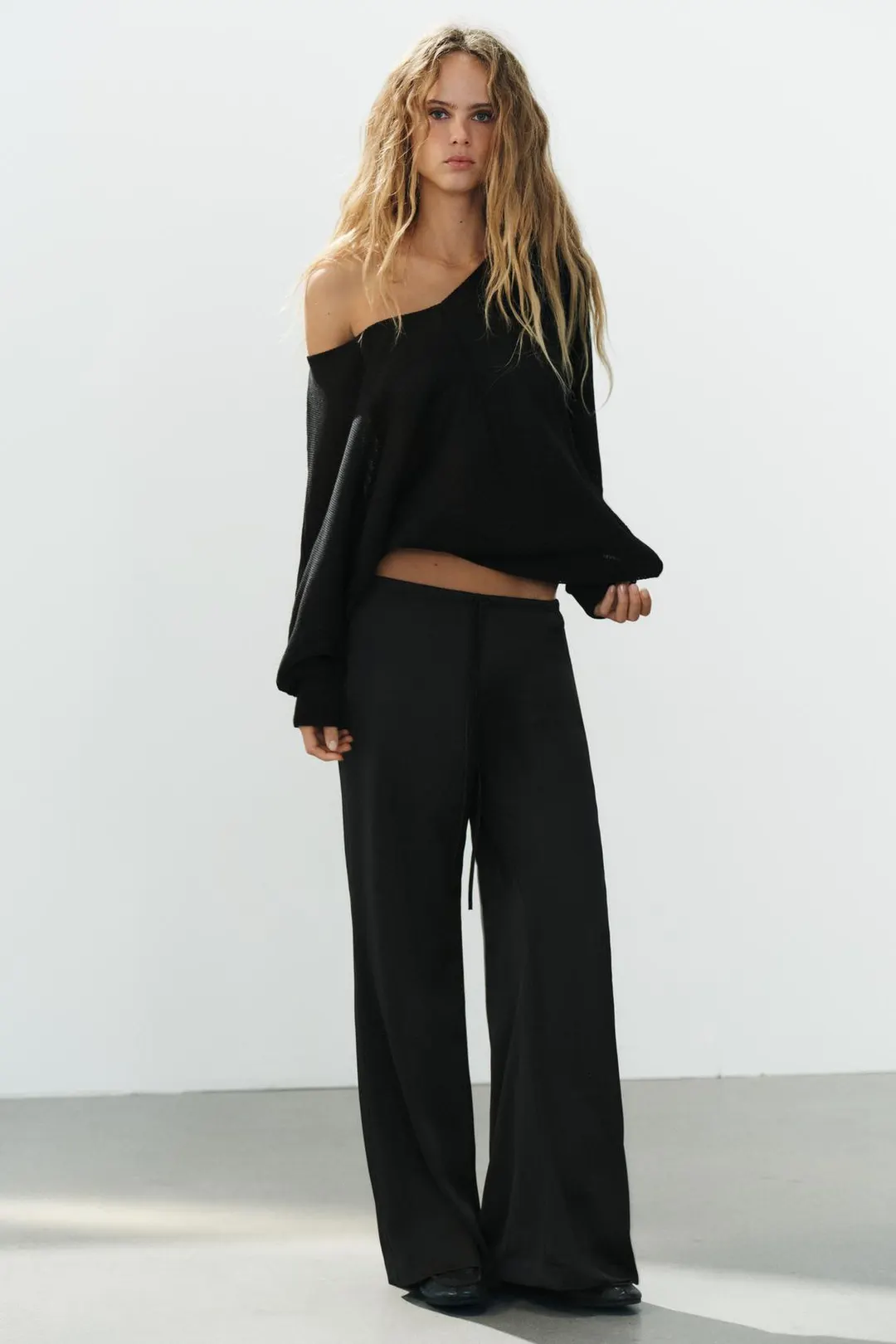 Брюки атласные с кулиской, Zara