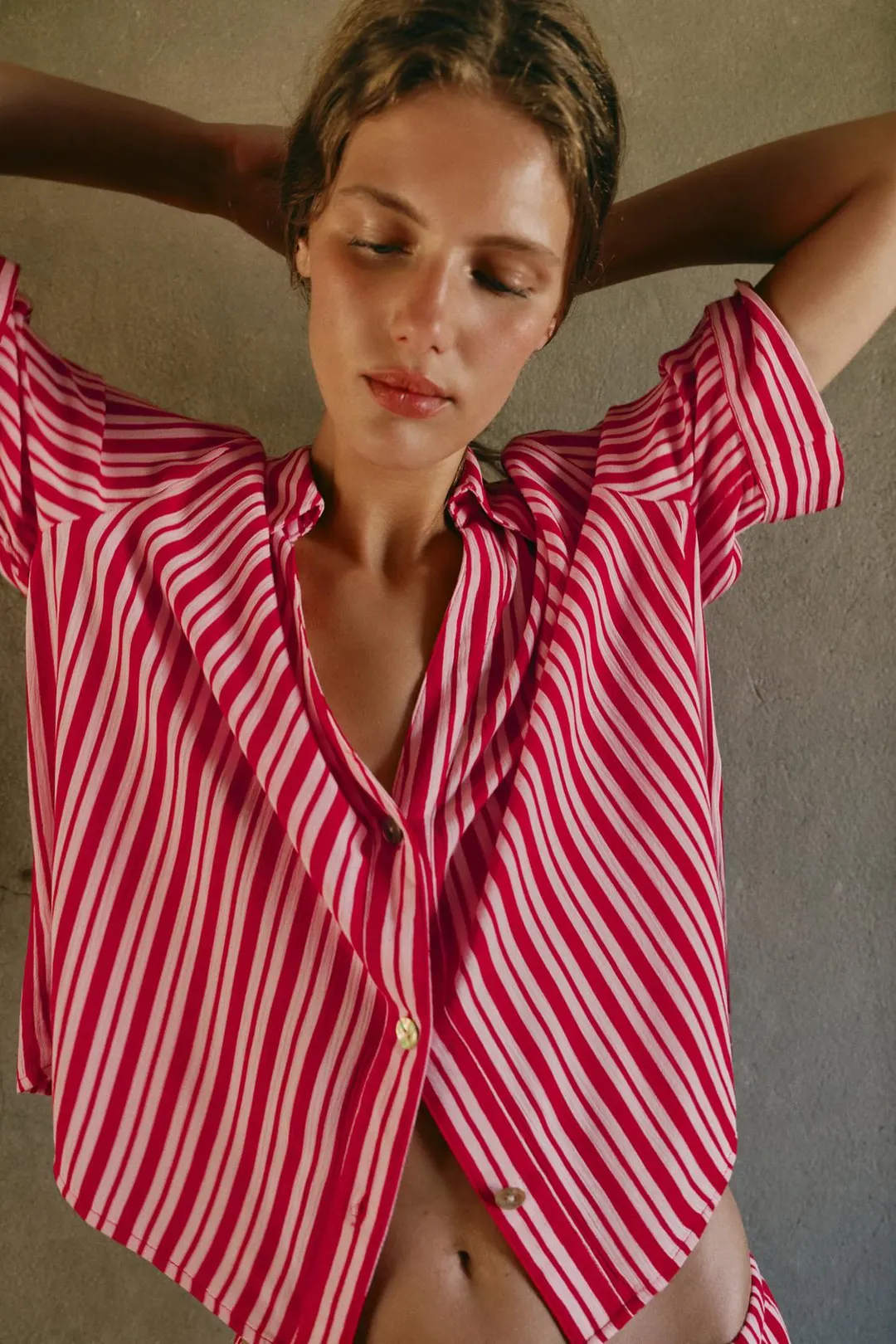 Струящаяся рубашка в полоску, Zara