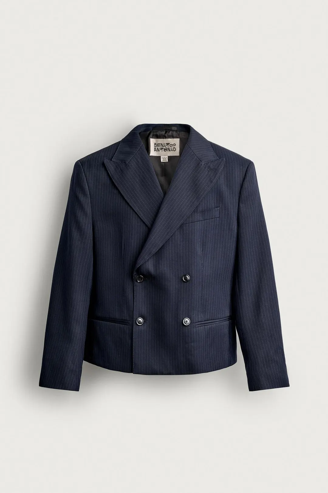 Блейзер укороченного кроя в тонкую полоску, Zara