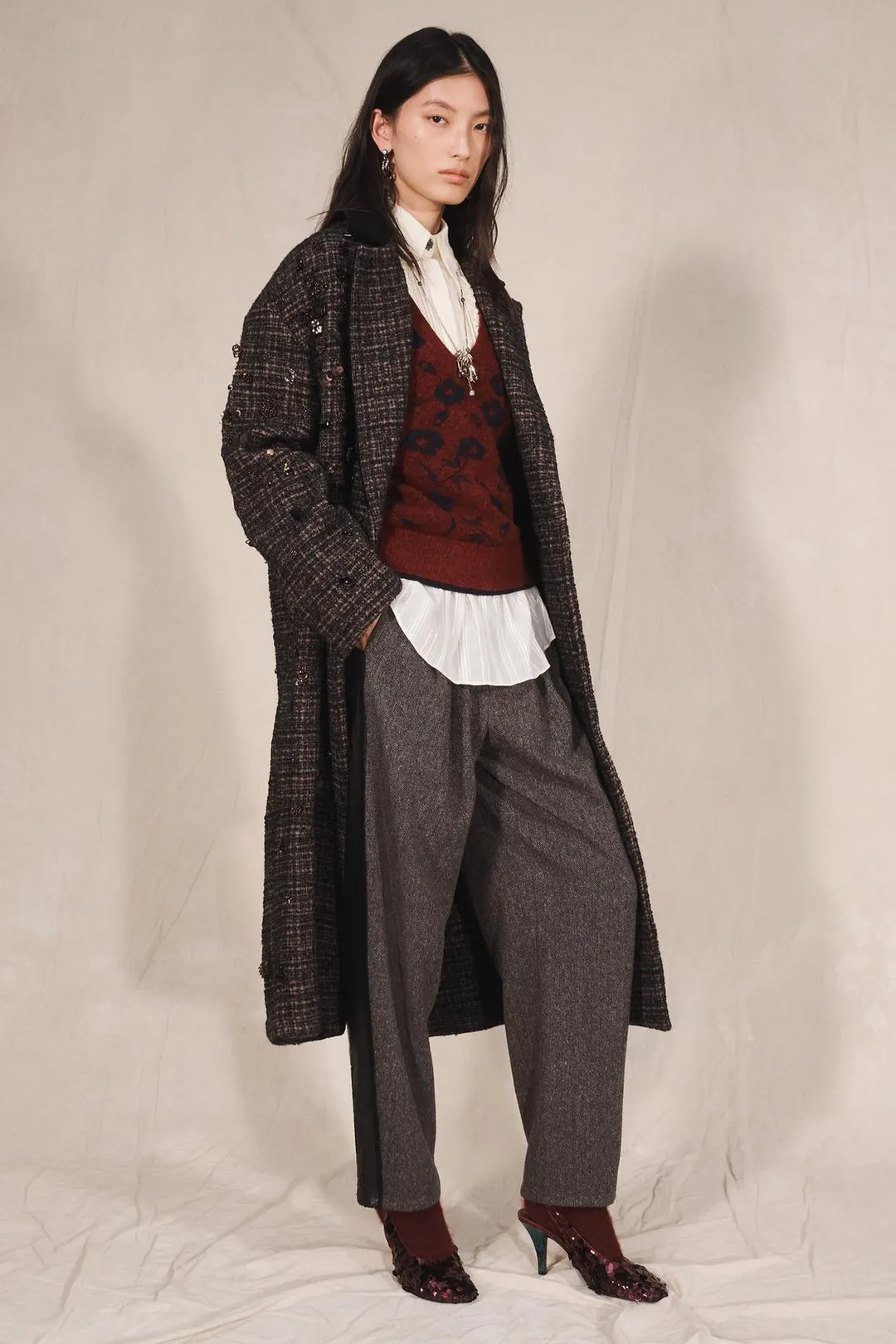 Брюки плиссированные с пайетками Limited Edition, Zara