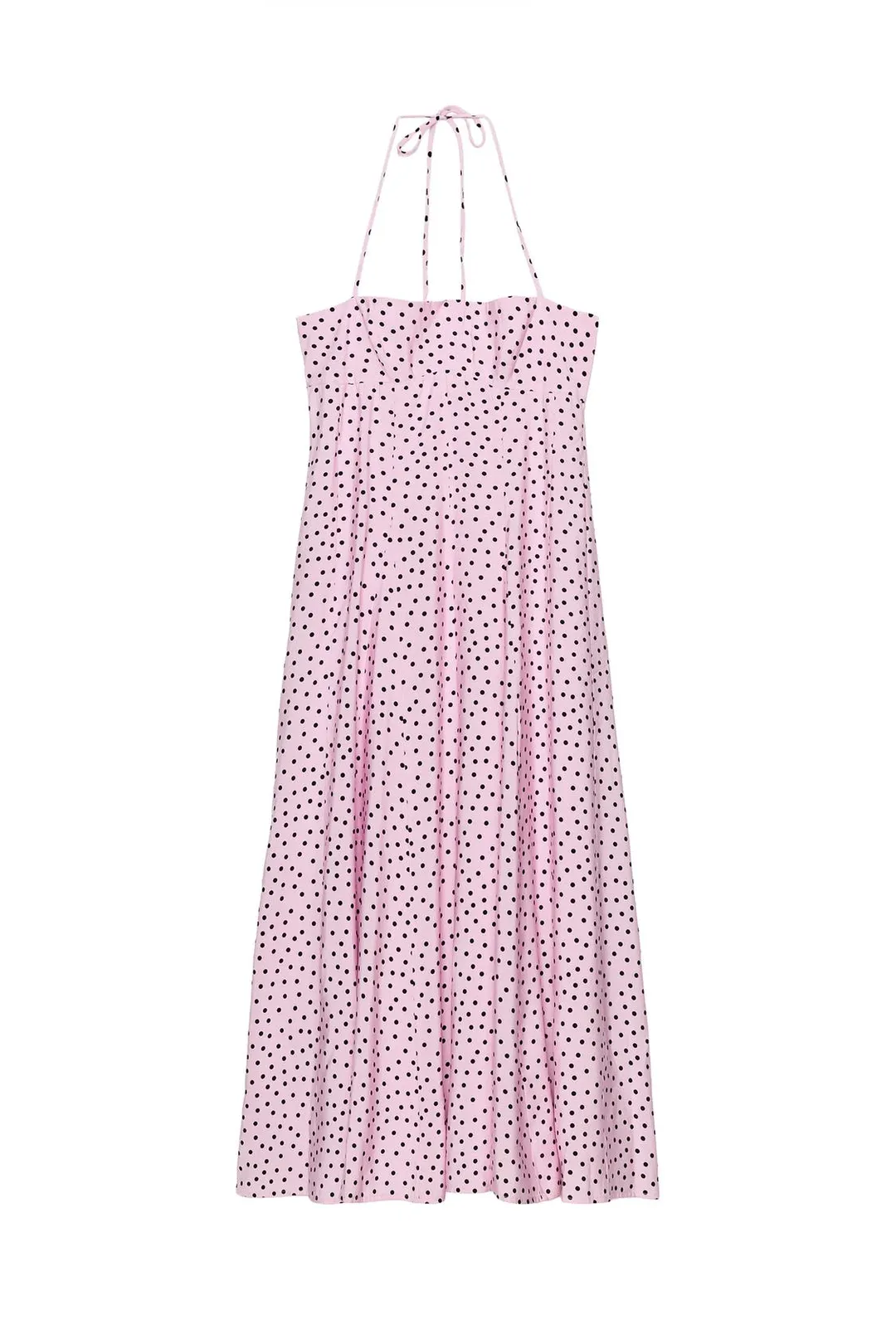 Миди-платье халтер в горошек, Zara