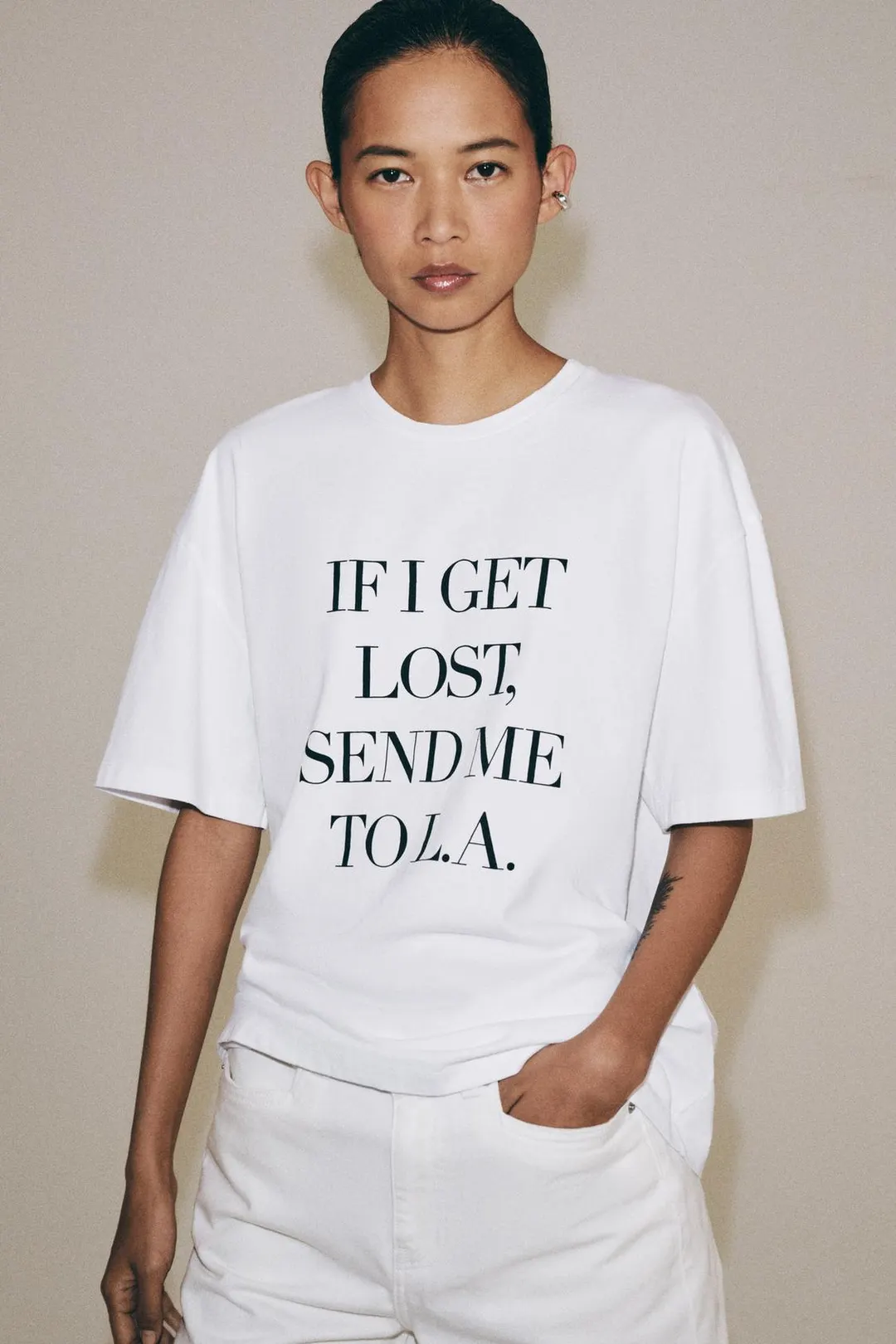 Футболка с короткими рукавами и надписью, Zara