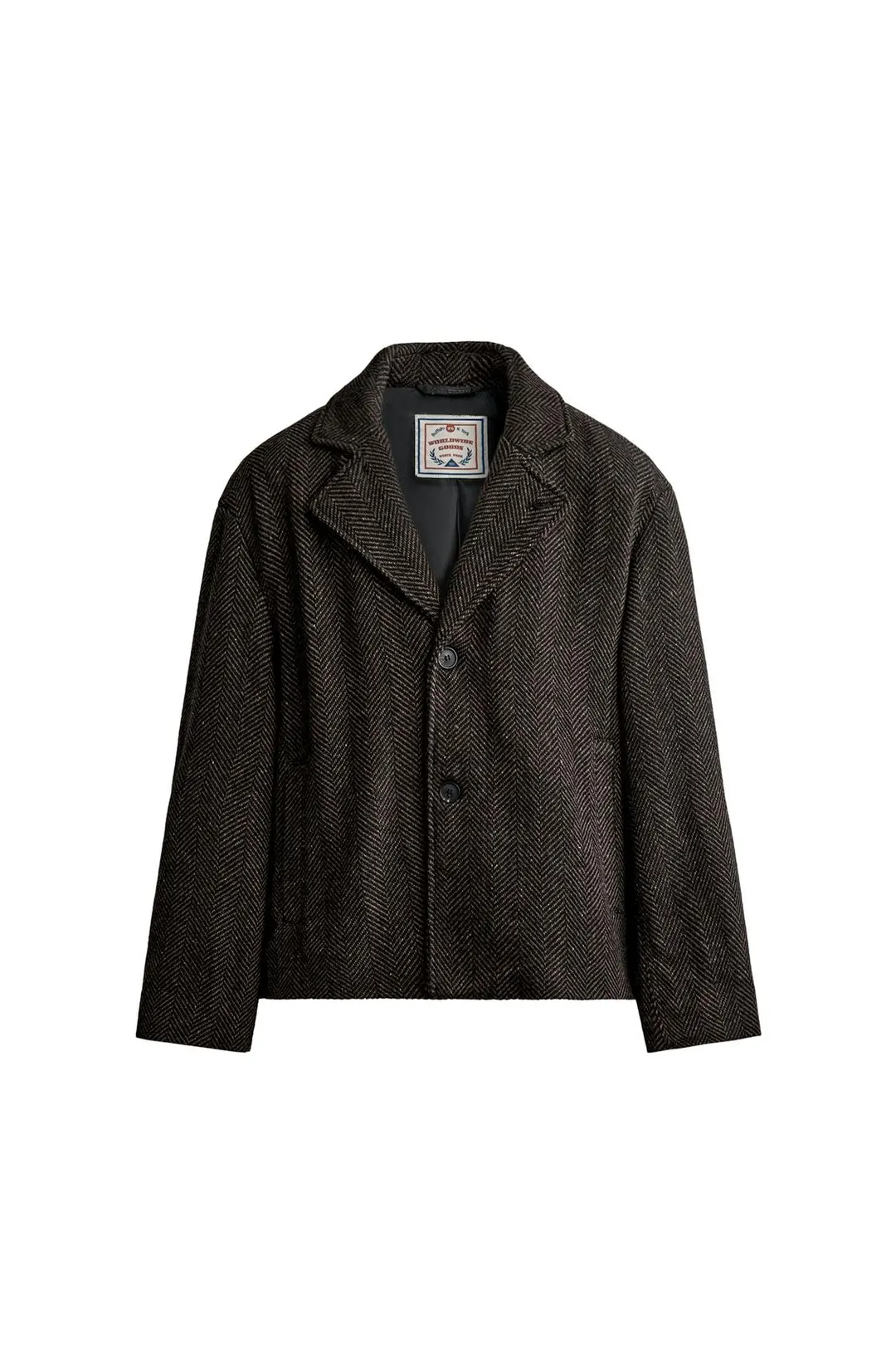 Куртка из смесовой шерсти в ёлочку, Zara