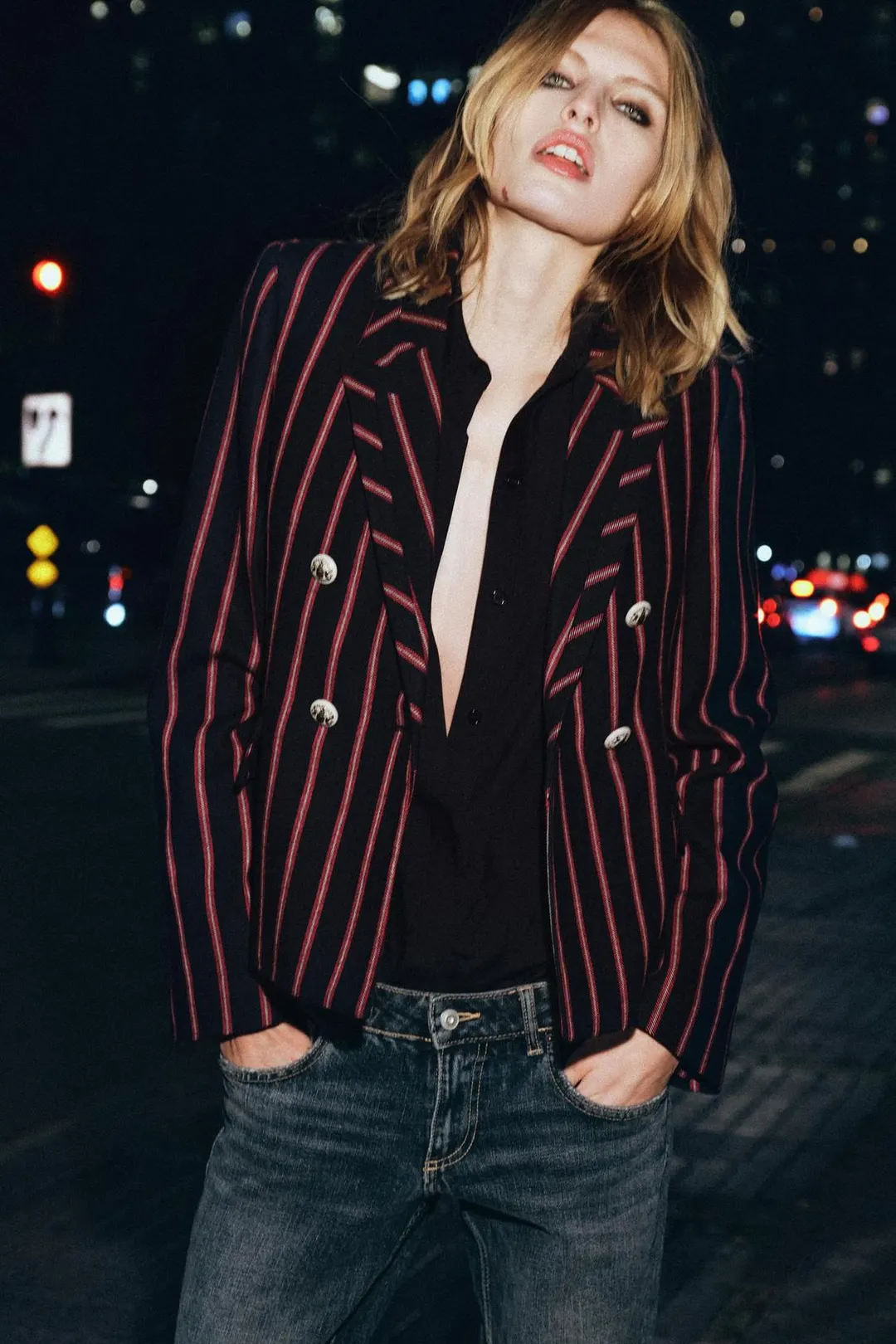 Полосатый блейзер ZW Collection, Zara