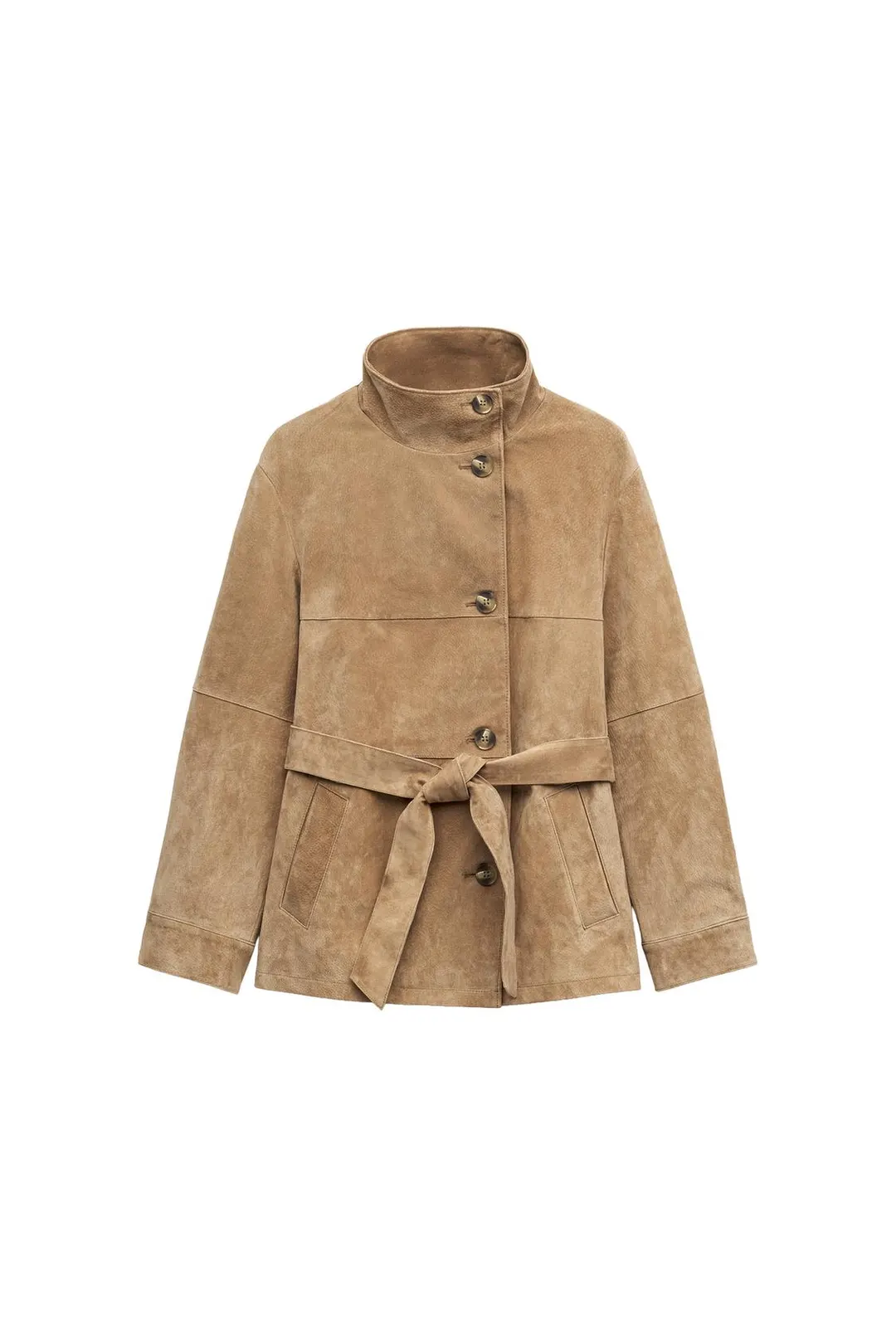 Куртка из 100% кожи с поясом, Zara