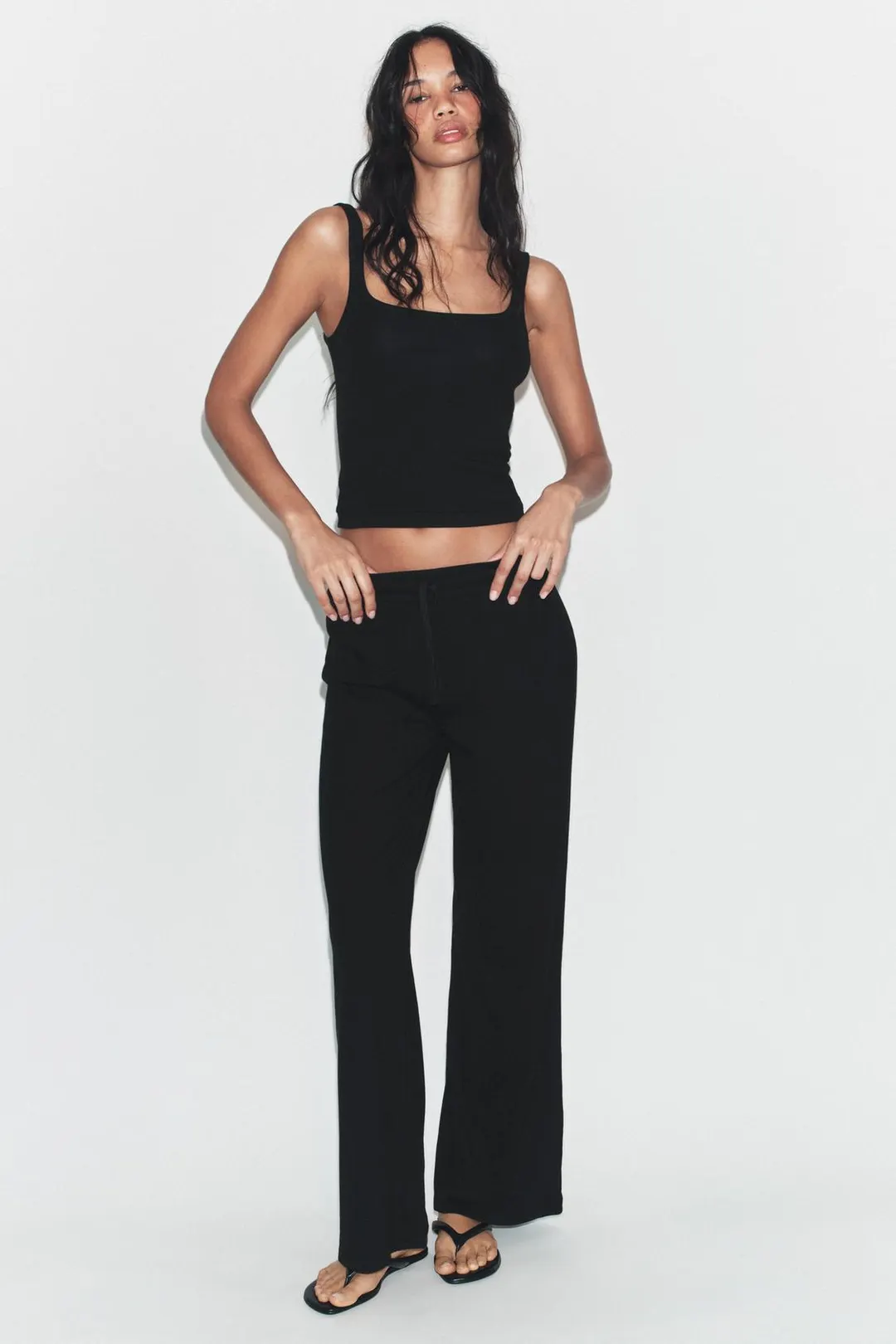 Топ на бретелях из модала и хлопка, Zara