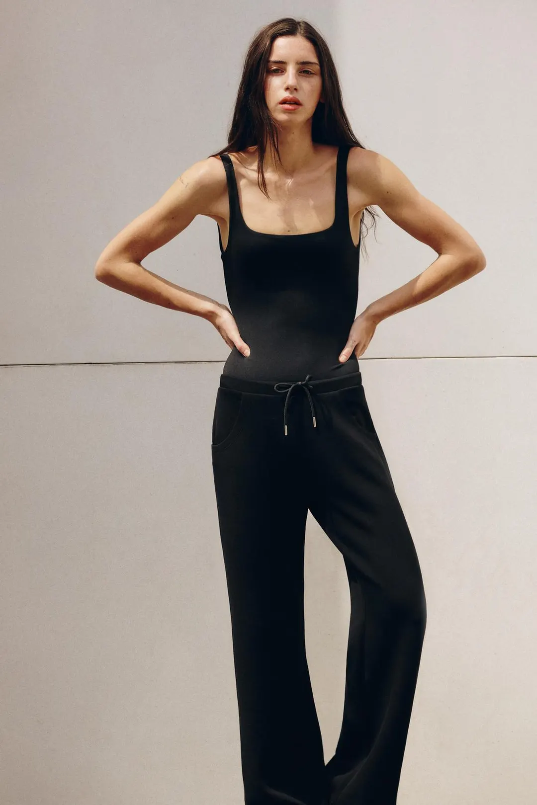 Боди эластичное с квадратным вырезом, Zara