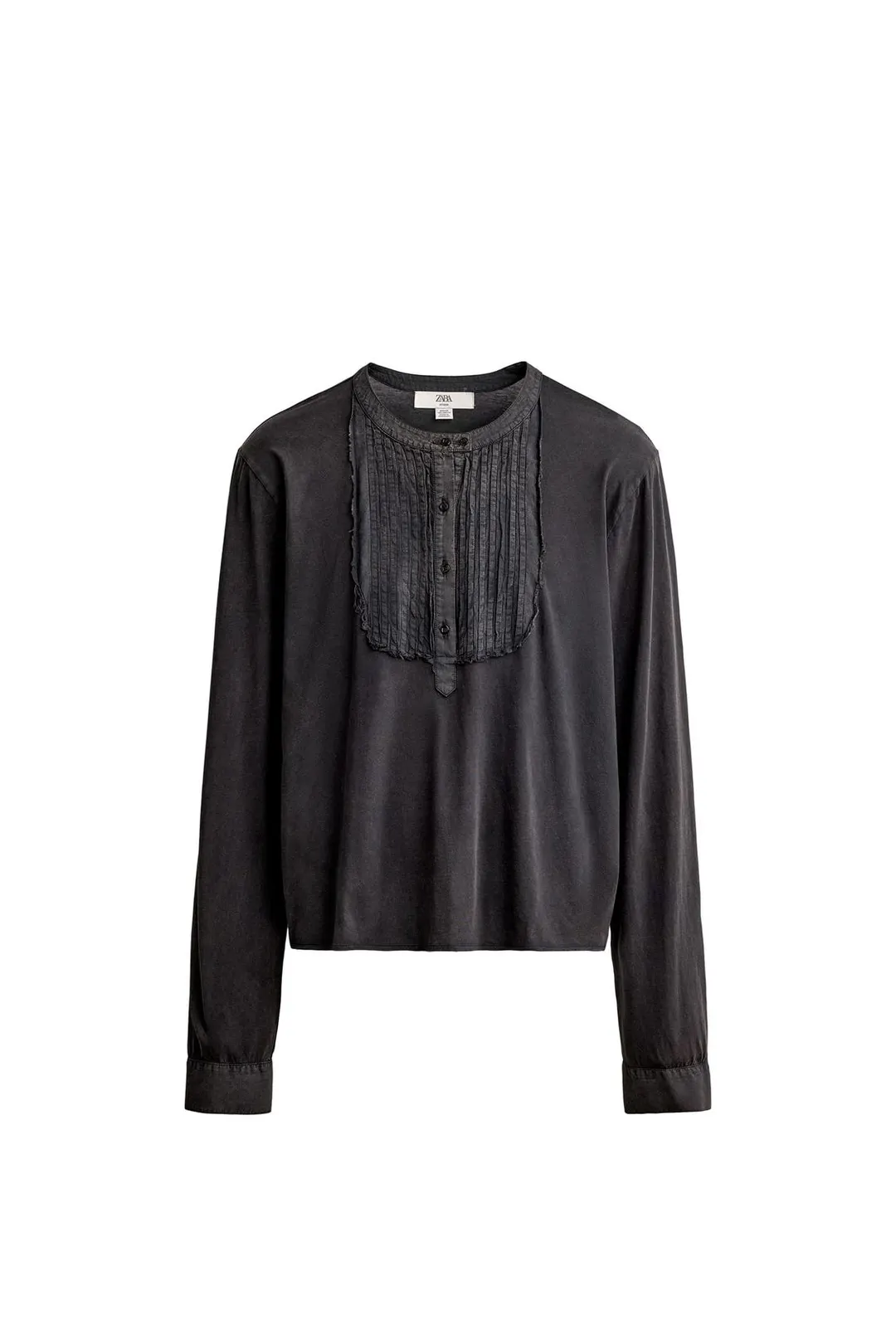 Футболка хенли вареная с нагрудником, Zara